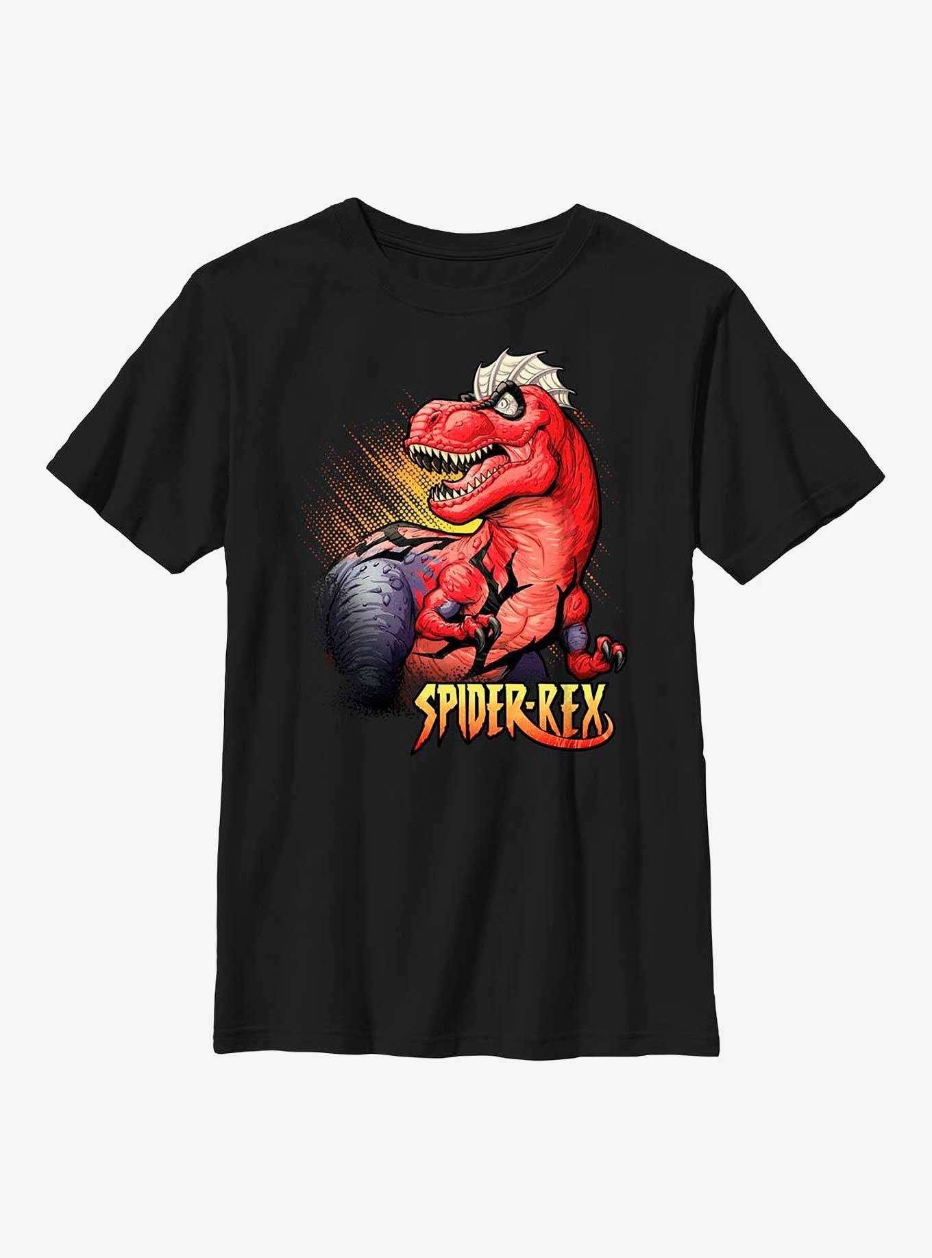 Marvel Spider-Rex Half-Tone Youth T-Shirt, BLACK, hi-res