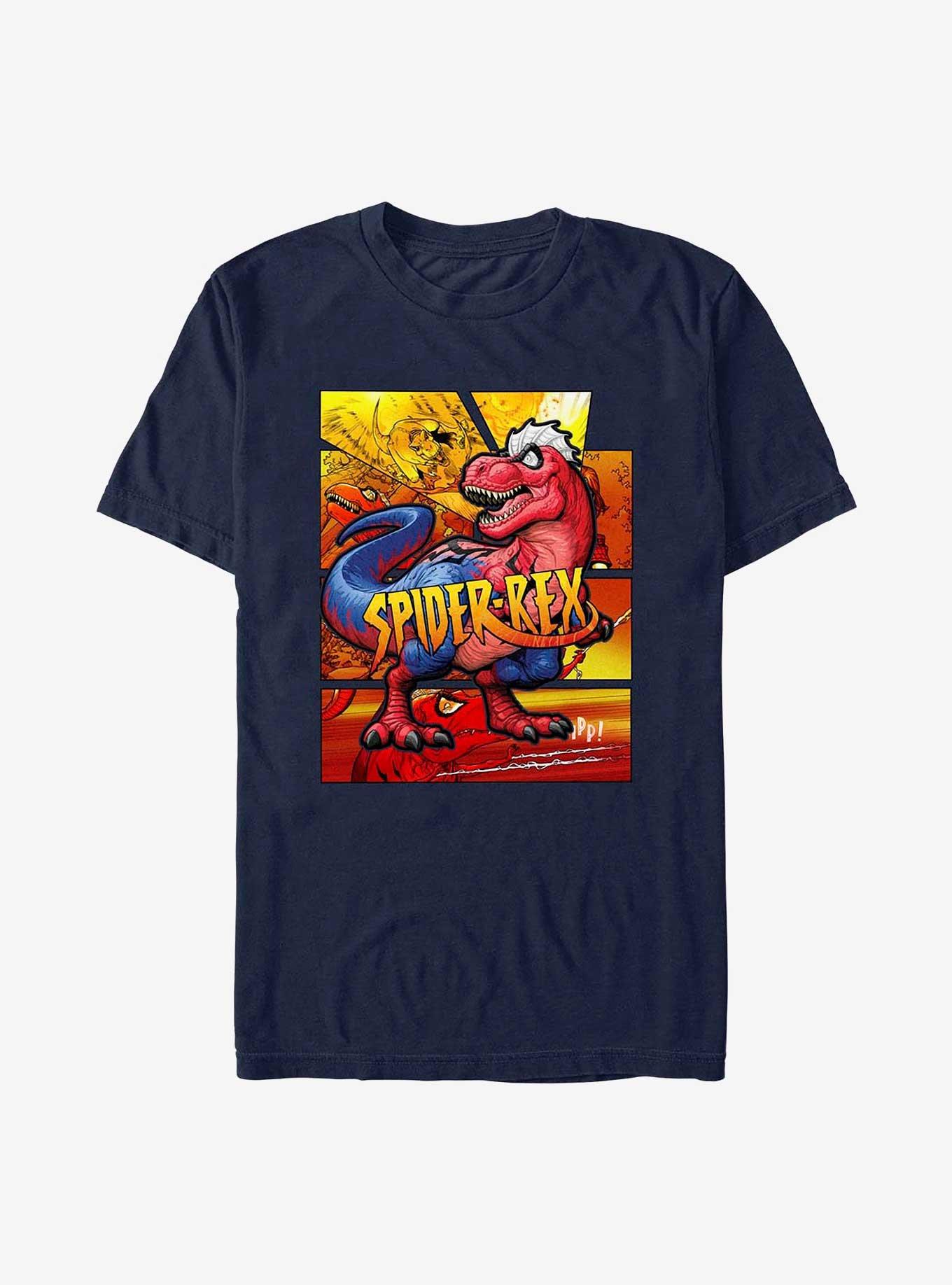 Marvel Spider-Rex Comic Panels T-Shirt, NAVY, hi-res