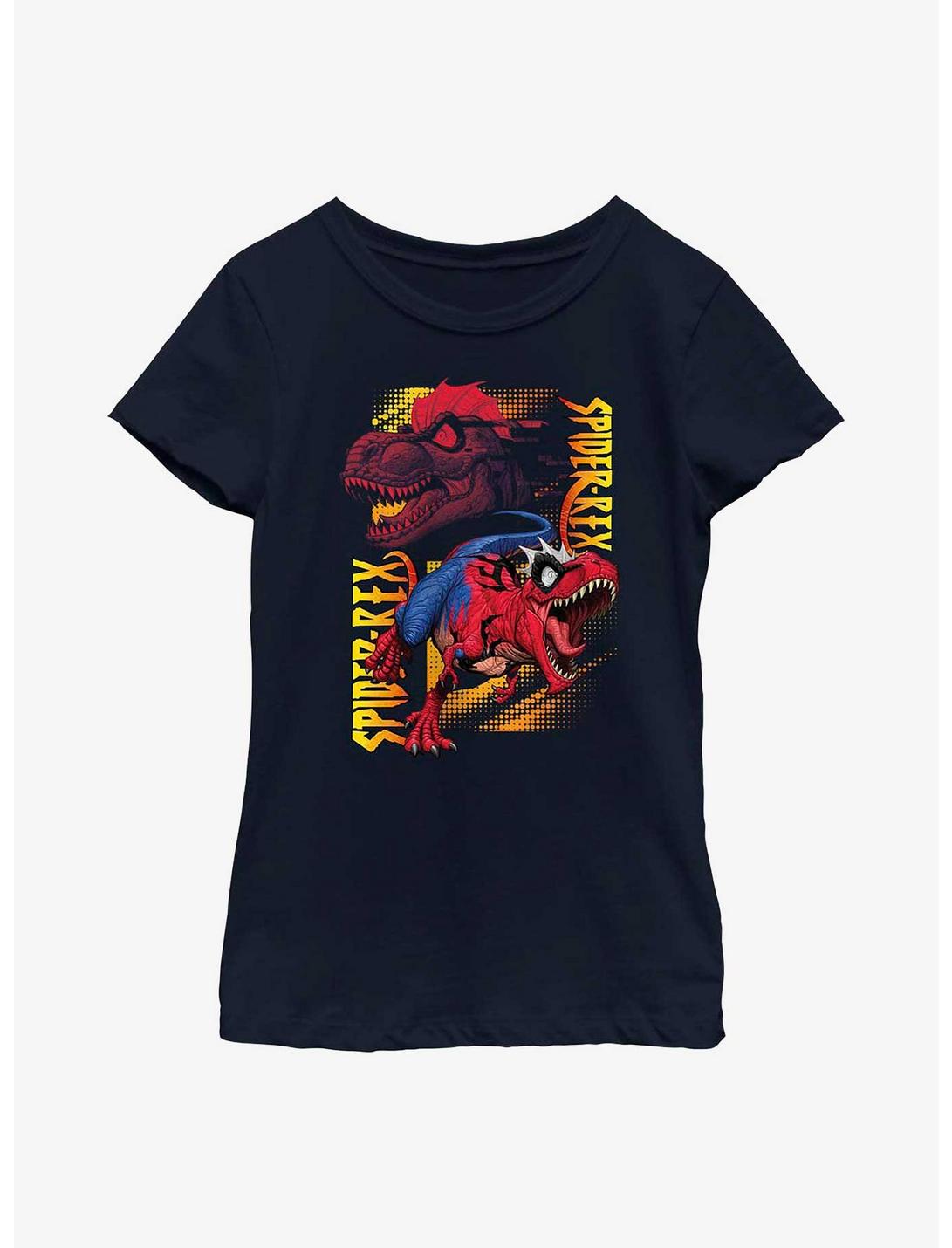 Marvel Spider-Rex Panels Youth Girls T-Shirt, NAVY, hi-res