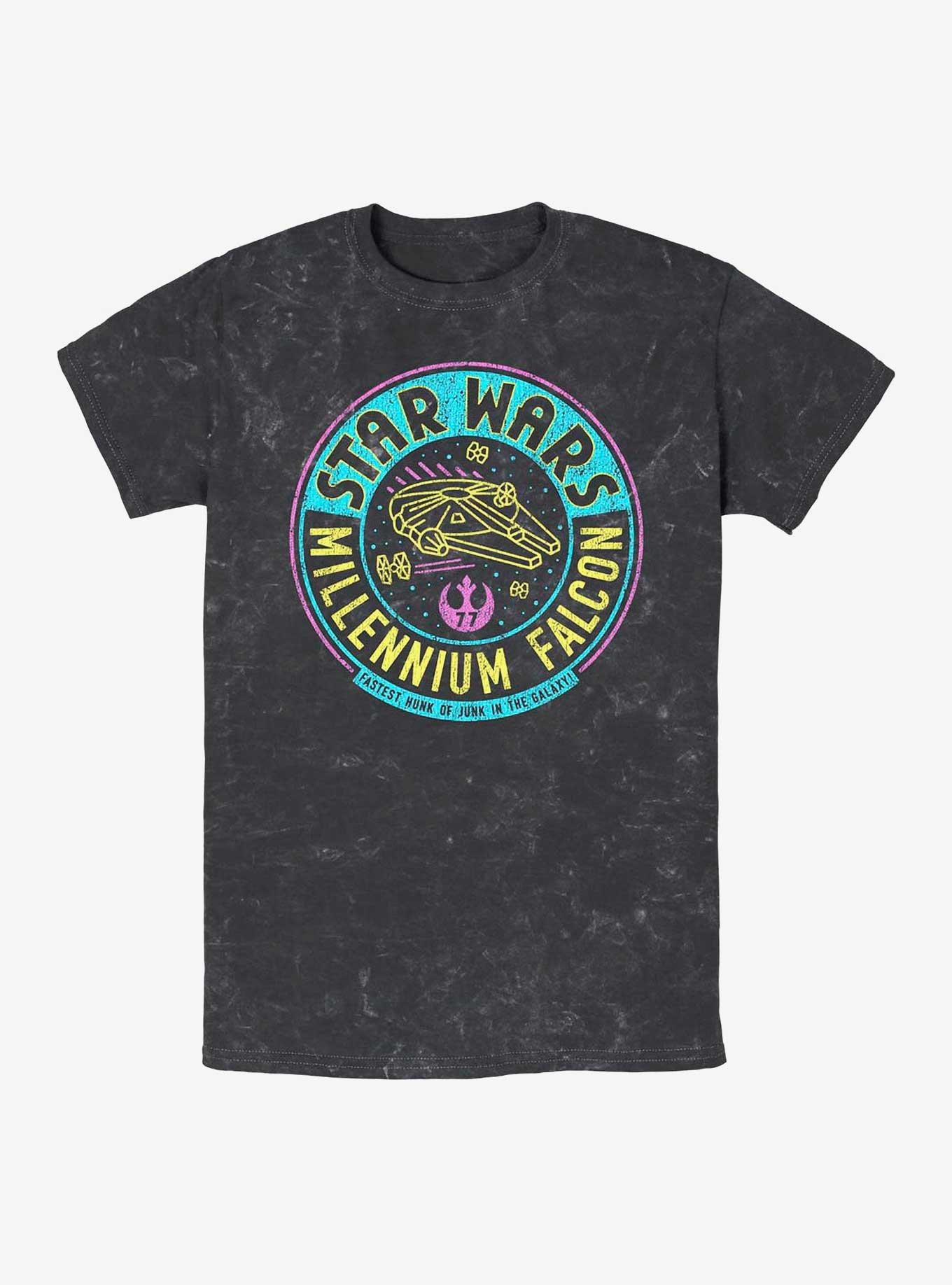 Star Wars Galaxy Junk Mineral Wash T-Shirt, BLACK, hi-res