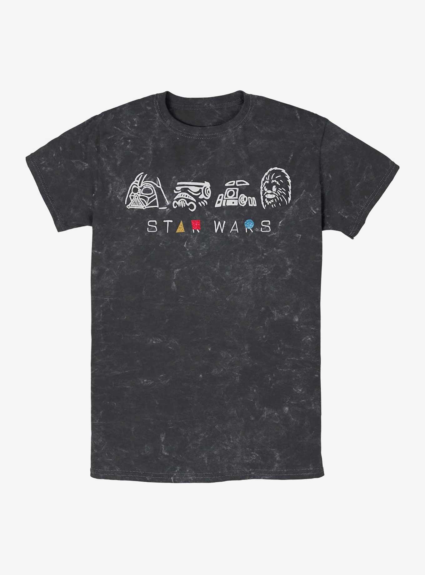 Star Wars Geometric Mineral Wash T-Shirt, BLACK, hi-res