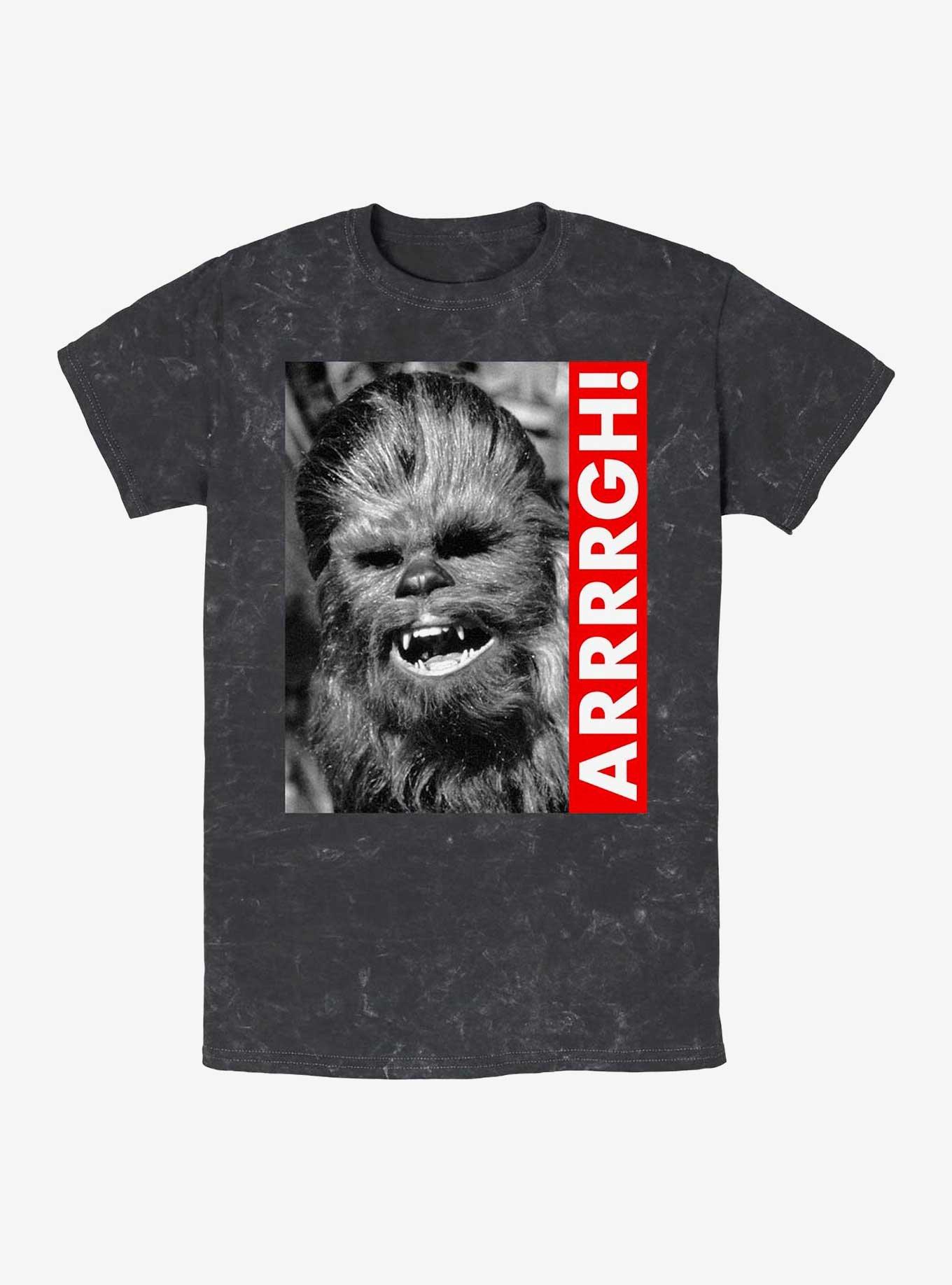 Star Wars Chewie Rebel Yell Mineral Wash T-Shirt, BLACK, hi-res