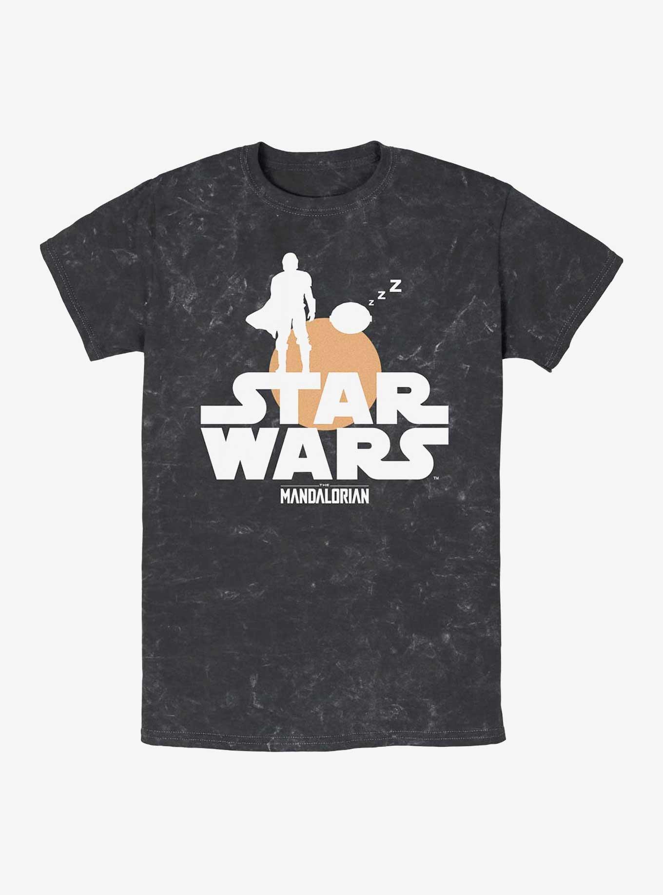 Star Wars The Mandalorian Sunset Duo Mineral Wash T-Shirt, BLACK, hi-res