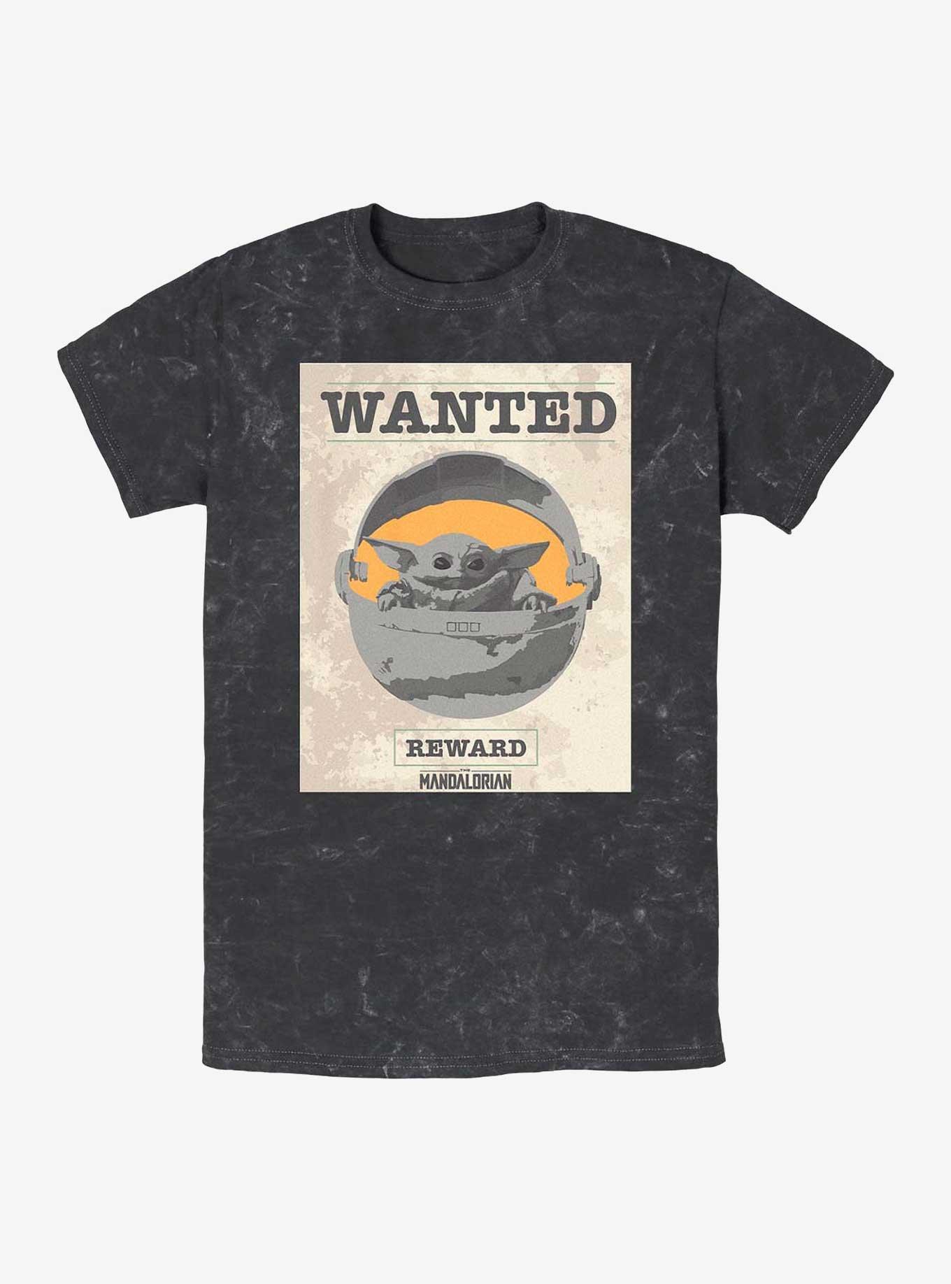Star Wars The Mandalorian Wanted Child Mineral Wash T-Shirt, BLACK, hi-res