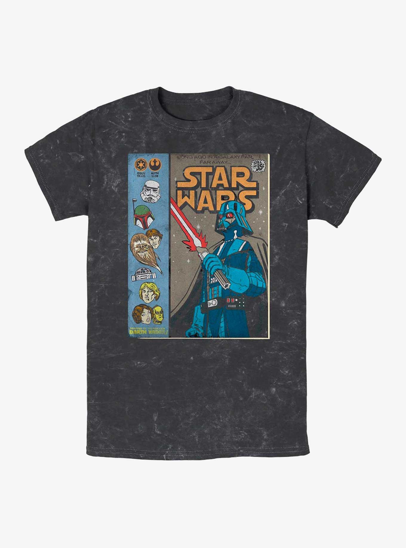 Star Wars About Face Darth Vader Mineral Wash T-Shirt, BLACK, hi-res