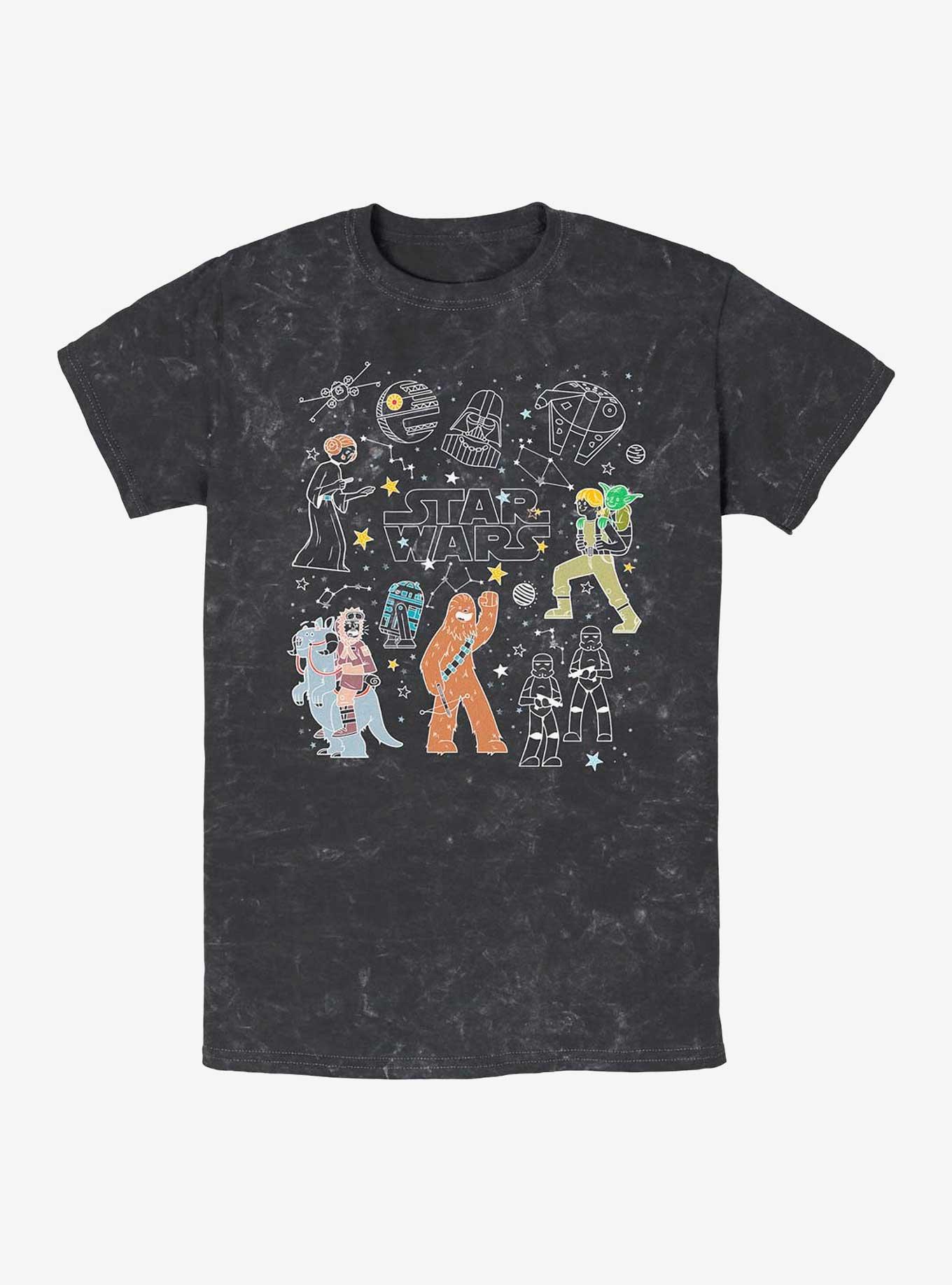 Star Wars Celestial Star Wars Mineral Wash T-Shirt, BLACK, hi-res
