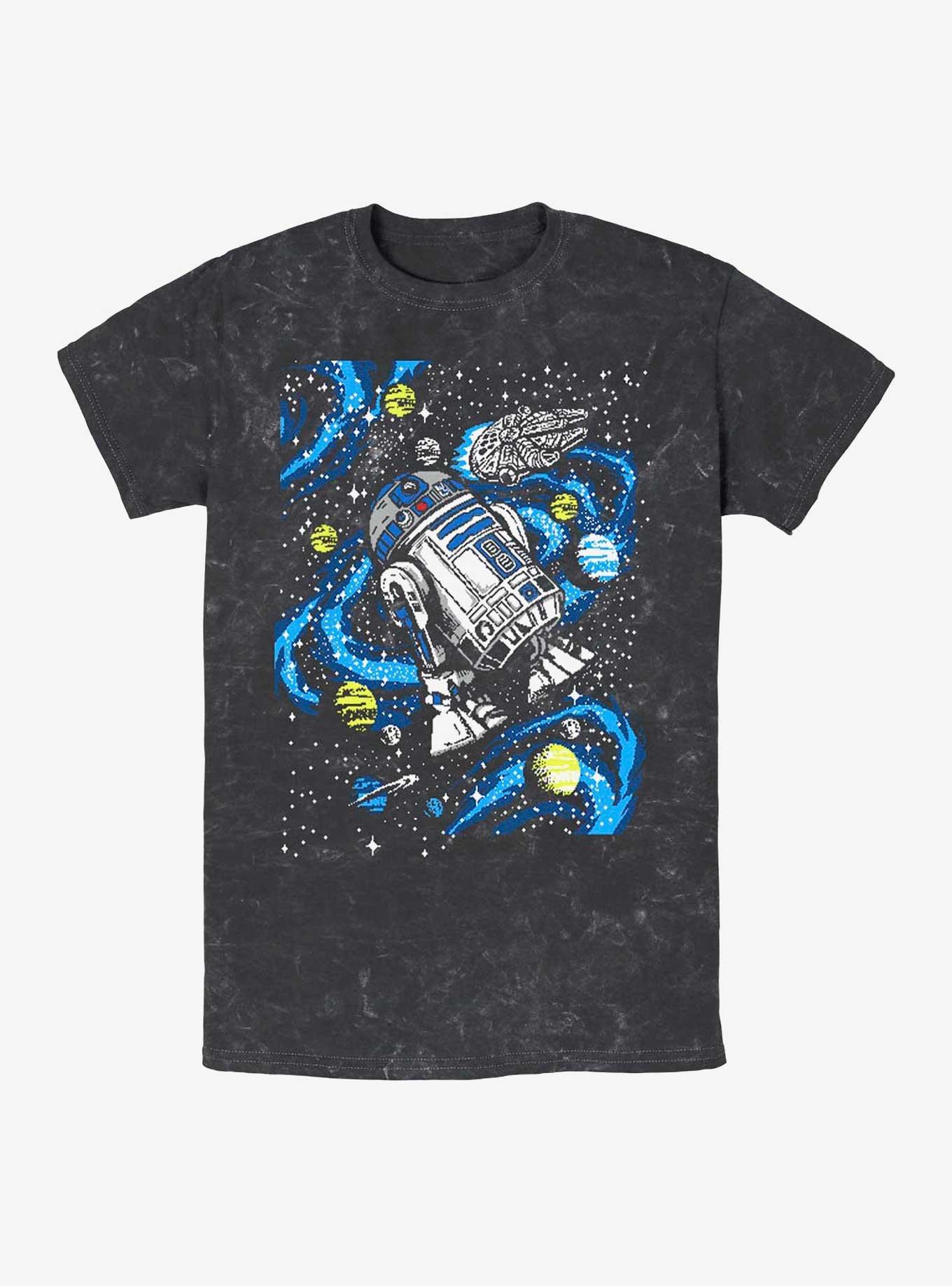 Star Wars R2-D2 Floating Mineral Wash T-Shirt, BLACK, hi-res