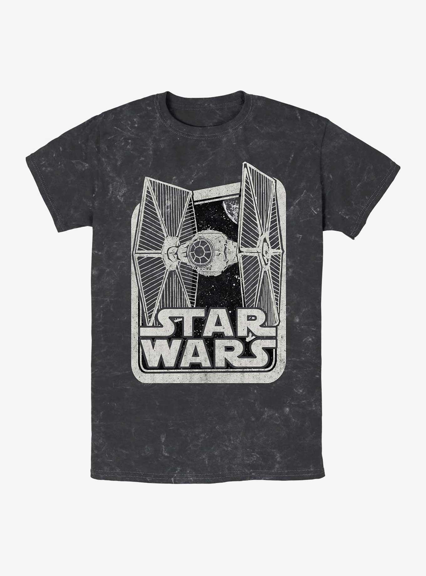 Star Wars TIE Fighter Box Mineral Wash T-Shirt, BLACK, hi-res
