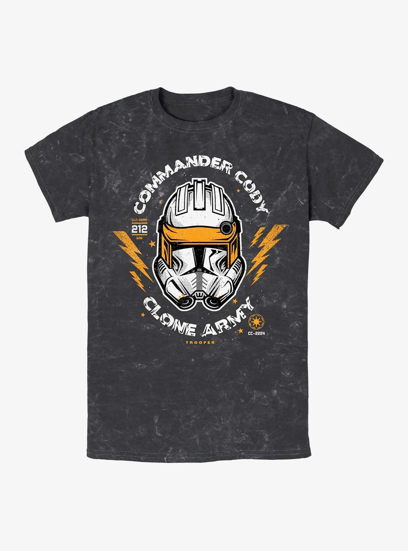 Star Wars: The Clone Wars Commander Cody Mineral Wash T-Shirt, BLACK, hi-res