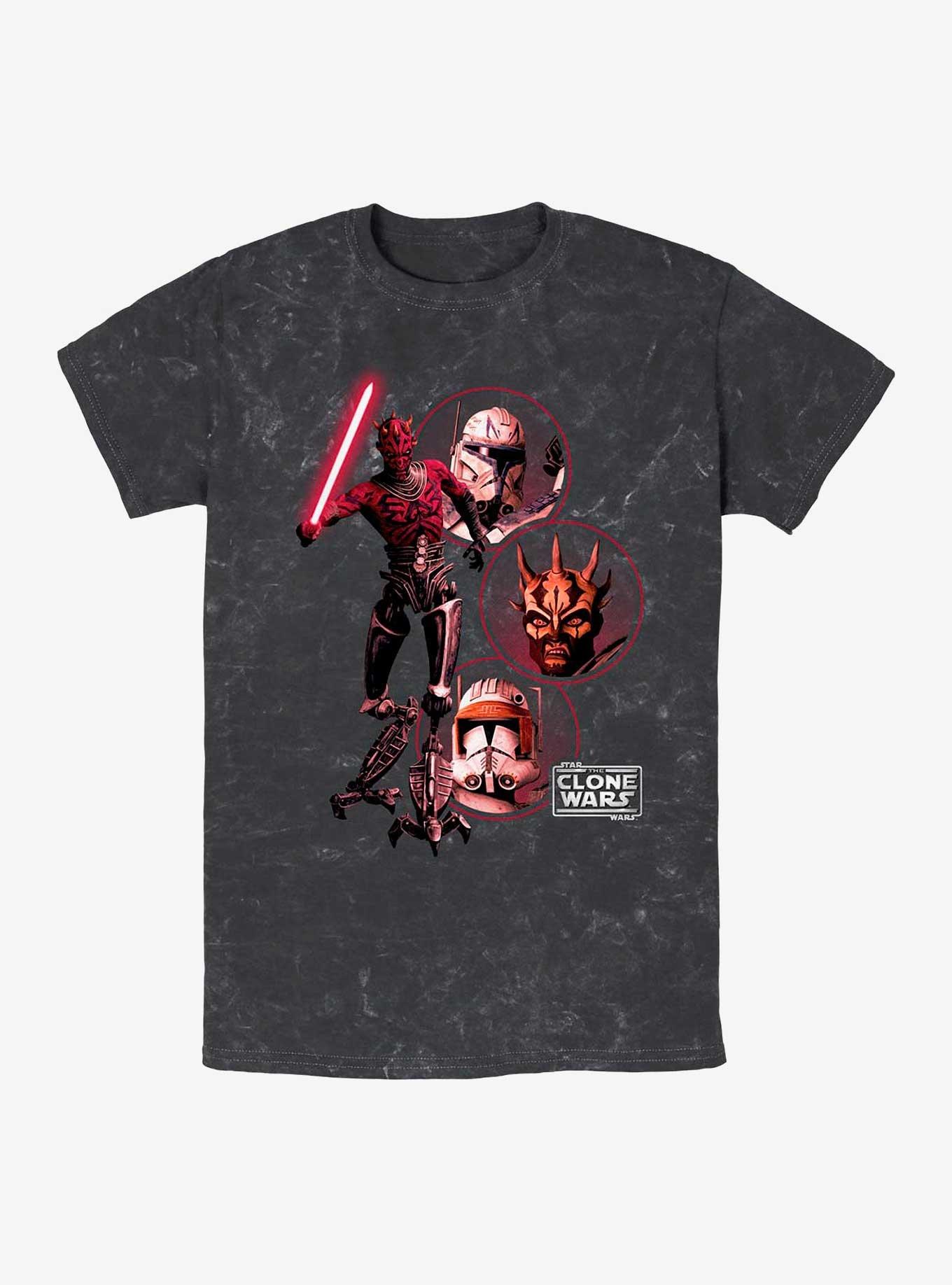 Star Wars: The Clone Wars Darkside Group Mineral Wash T-Shirt, BLACK, hi-res