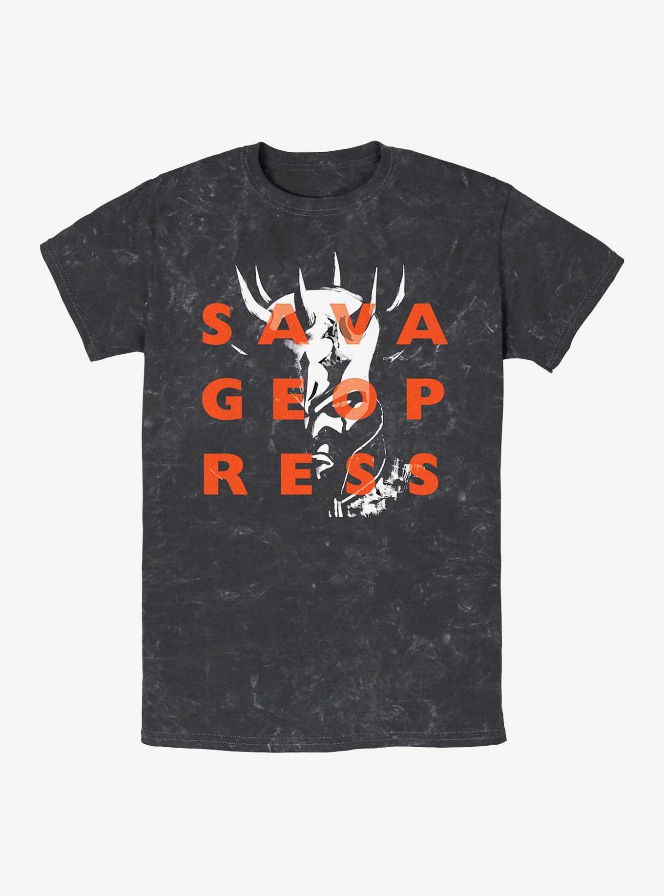 Star Wars: The Clone Wars Savage Opress Mineral Wash T-Shirt, BLACK, hi-res