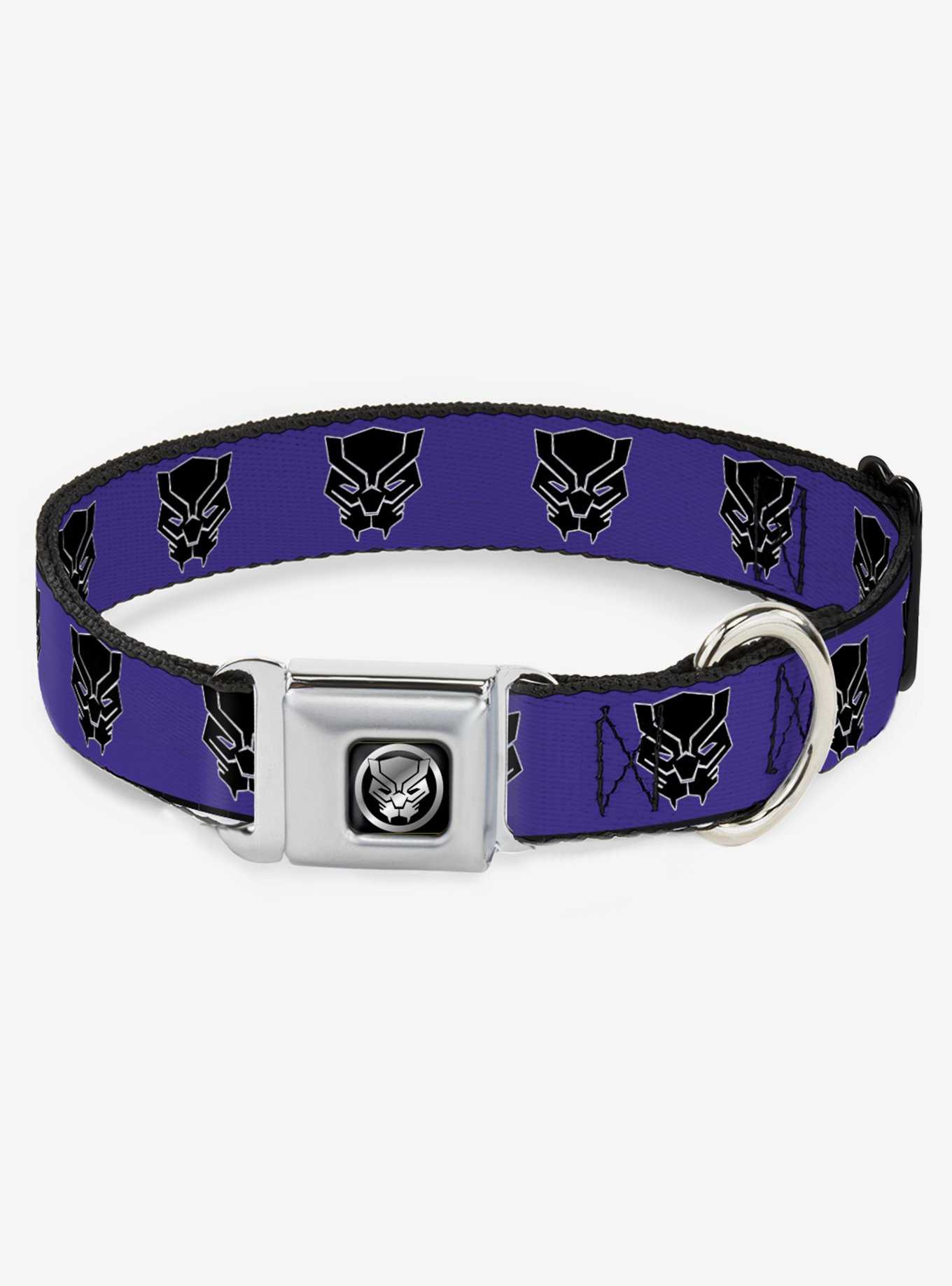Marvel Black Panther Avengers Icon Purple Seatbelt Buckle Dog Collar, , hi-res