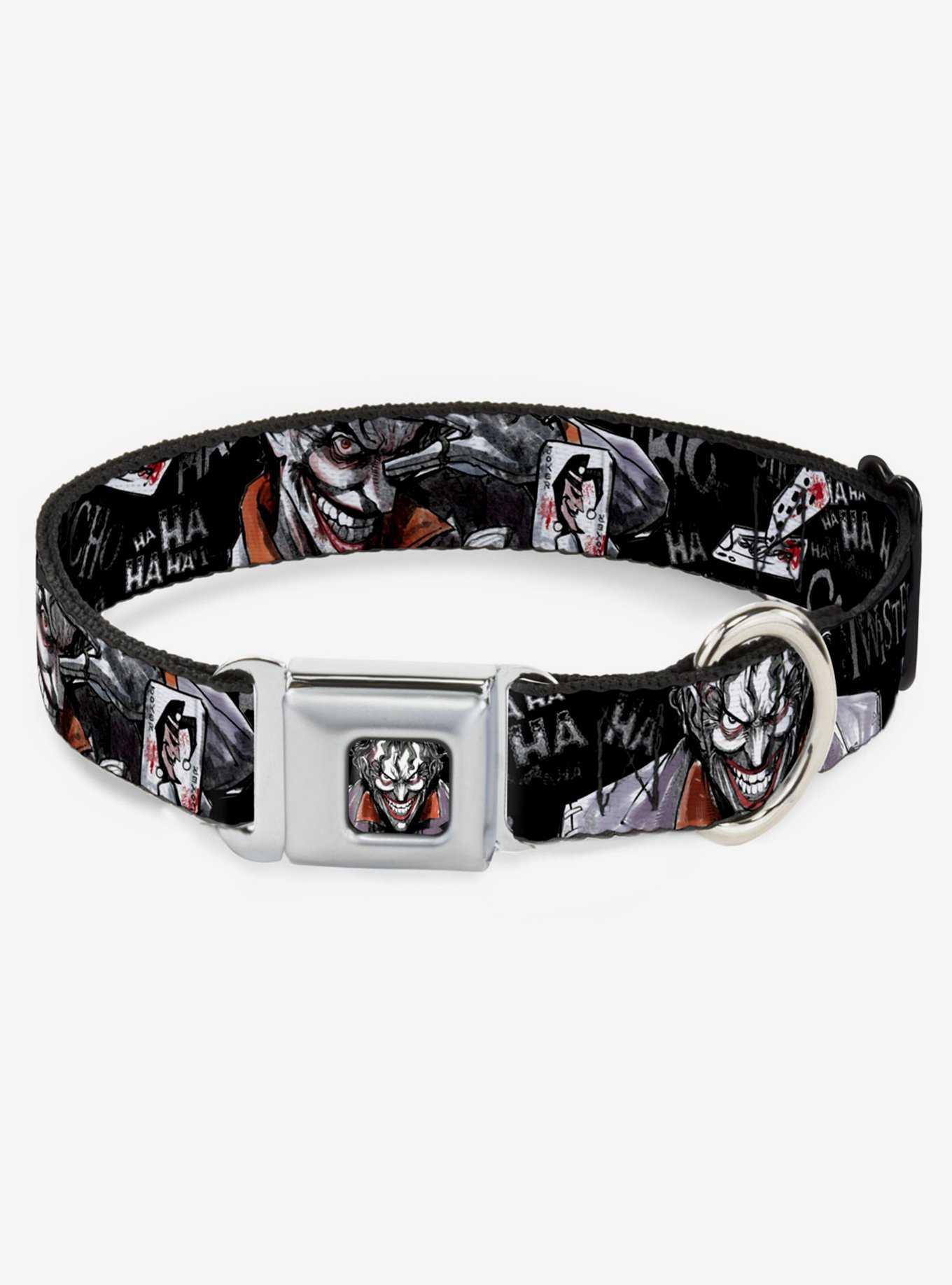DC Comics The Joker Brilliantly Twisted Psycho Seatbelt Buckle Dog Collar, , hi-res
