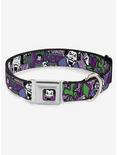 DC Comics The Joker Face Logo Spades Seatbelt Buckle Dog Collar, BLACK, hi-res
