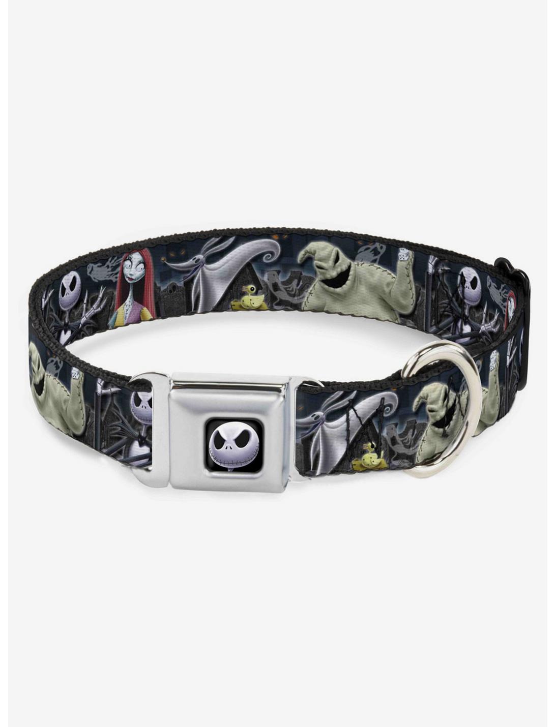Disney Nightmare Before Christmas Character Group Cemetery Seatbelt Buckle Dog Collar, MULTI, hi-res
