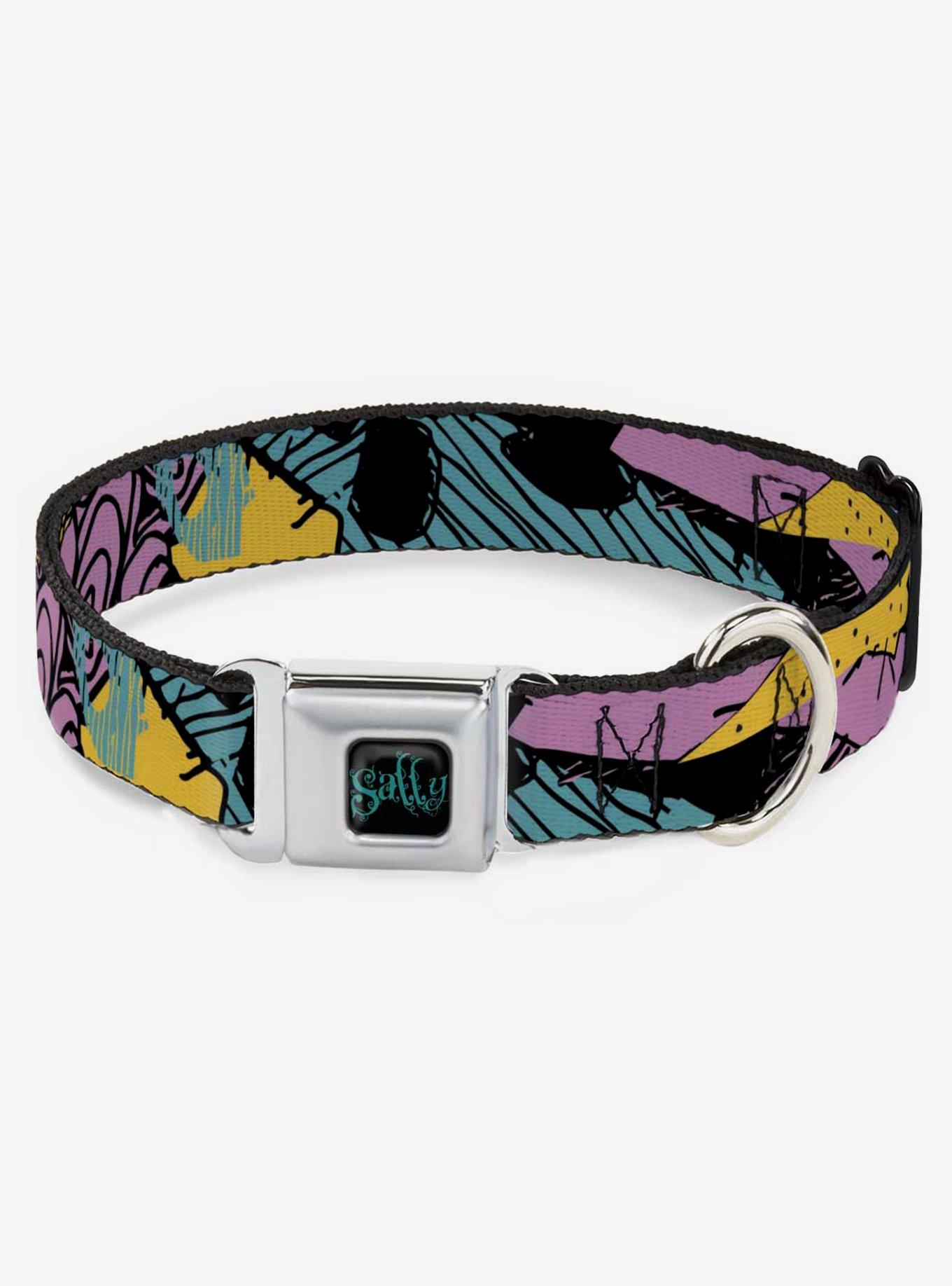 Disney Nightmare Before Christmas Sally Dress Patchwork Seatbelt Buckle Dog Collar, MULTI, hi-res