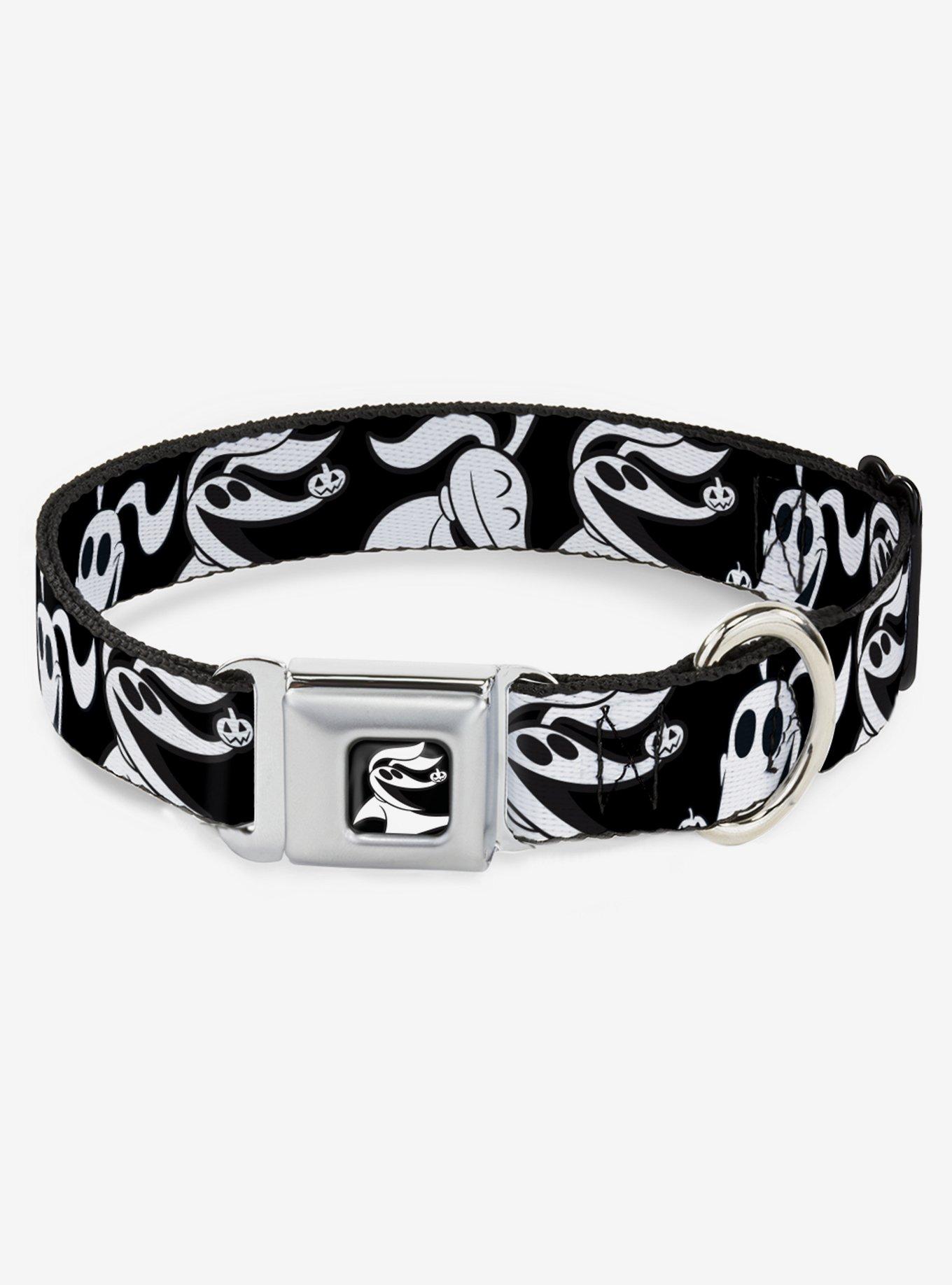 Disney Nightmare Before Christmas Zero Expressions Seatbelt Buckle Dog Collar, BLACK, hi-res