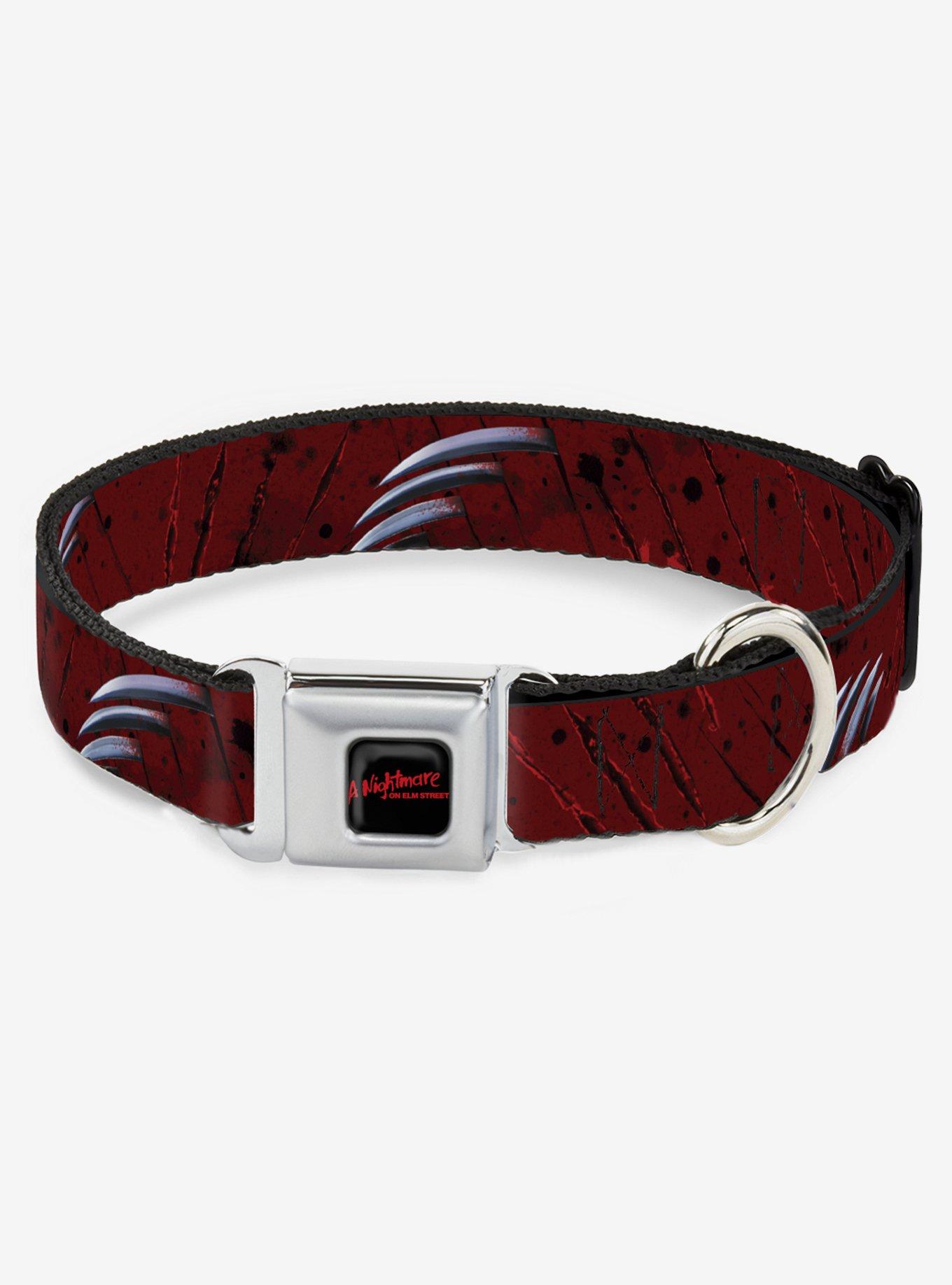 A Nightmare on Elm Street Freddy's Hand Scratch Seatbelt Buckle Dog Collar, RED, hi-res