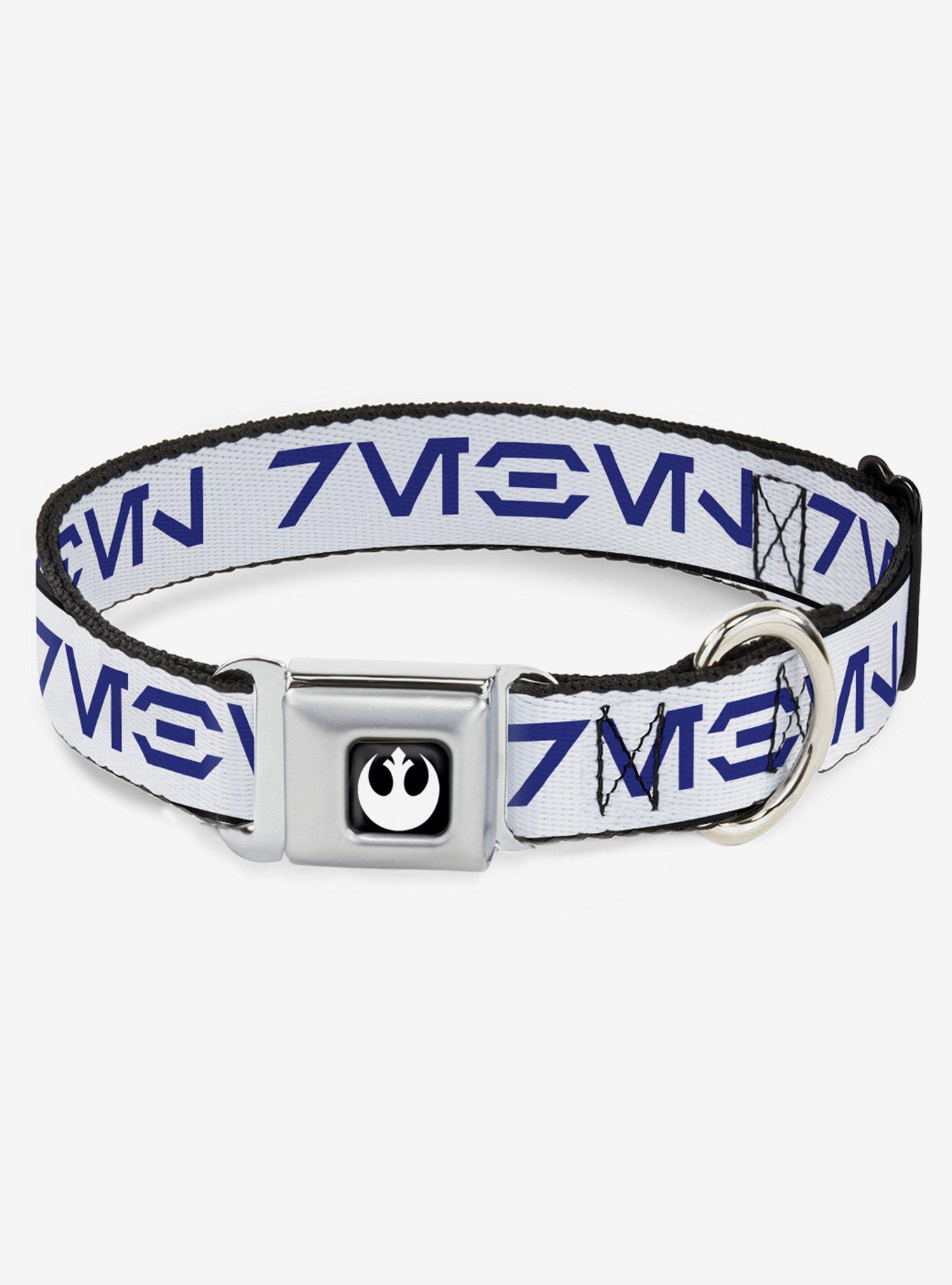 Star Wars Aurebesh Rebel Seatbelt Buckle Dog Collar, BRIGHT WHITE, hi-res