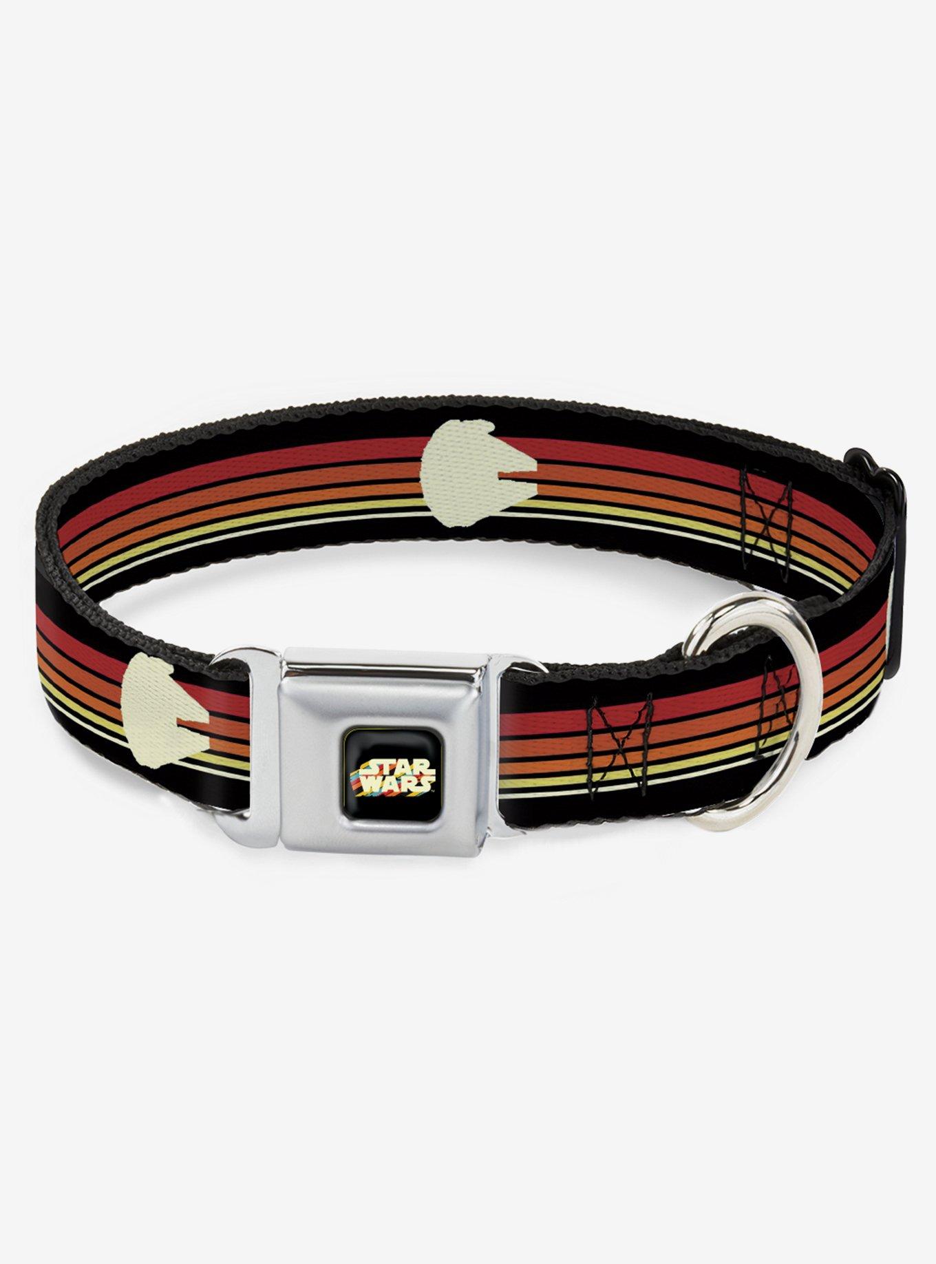 Star Wars Millennium Falcon Stripe Seatbelt Buckle Dog Collar, BLACK, hi-res