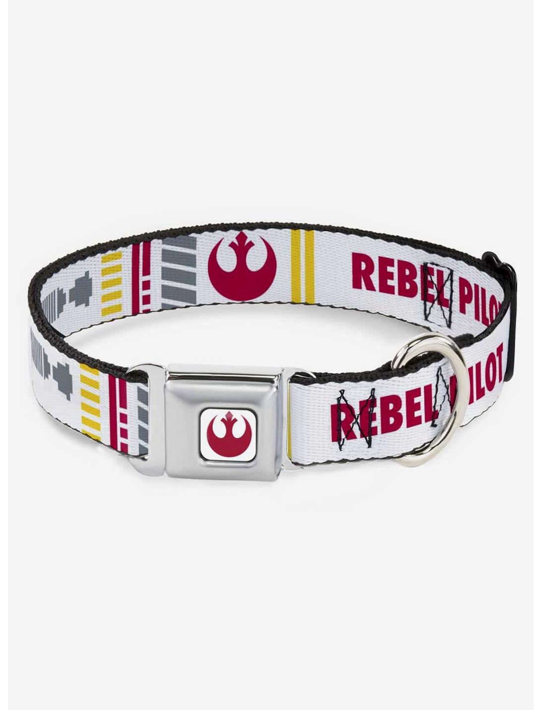 Star Wars Rebel Pilot Rebel Alliance Insignia X Wing Fighter Seatbelt Buckle Dog Collar, BRIGHT WHITE, hi-res