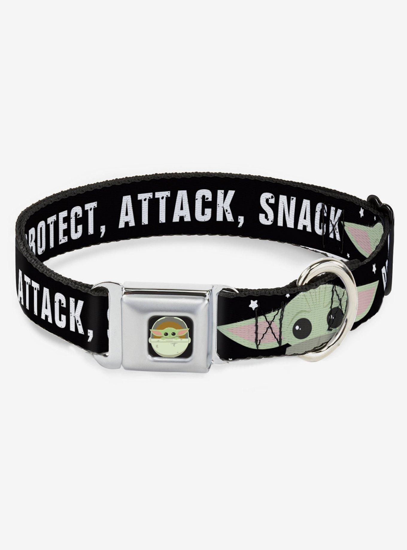 Star Wars The Mandalorian The Child Protect Attack Snack Seatbelt Buckle Dog Collar, BLACK, hi-res