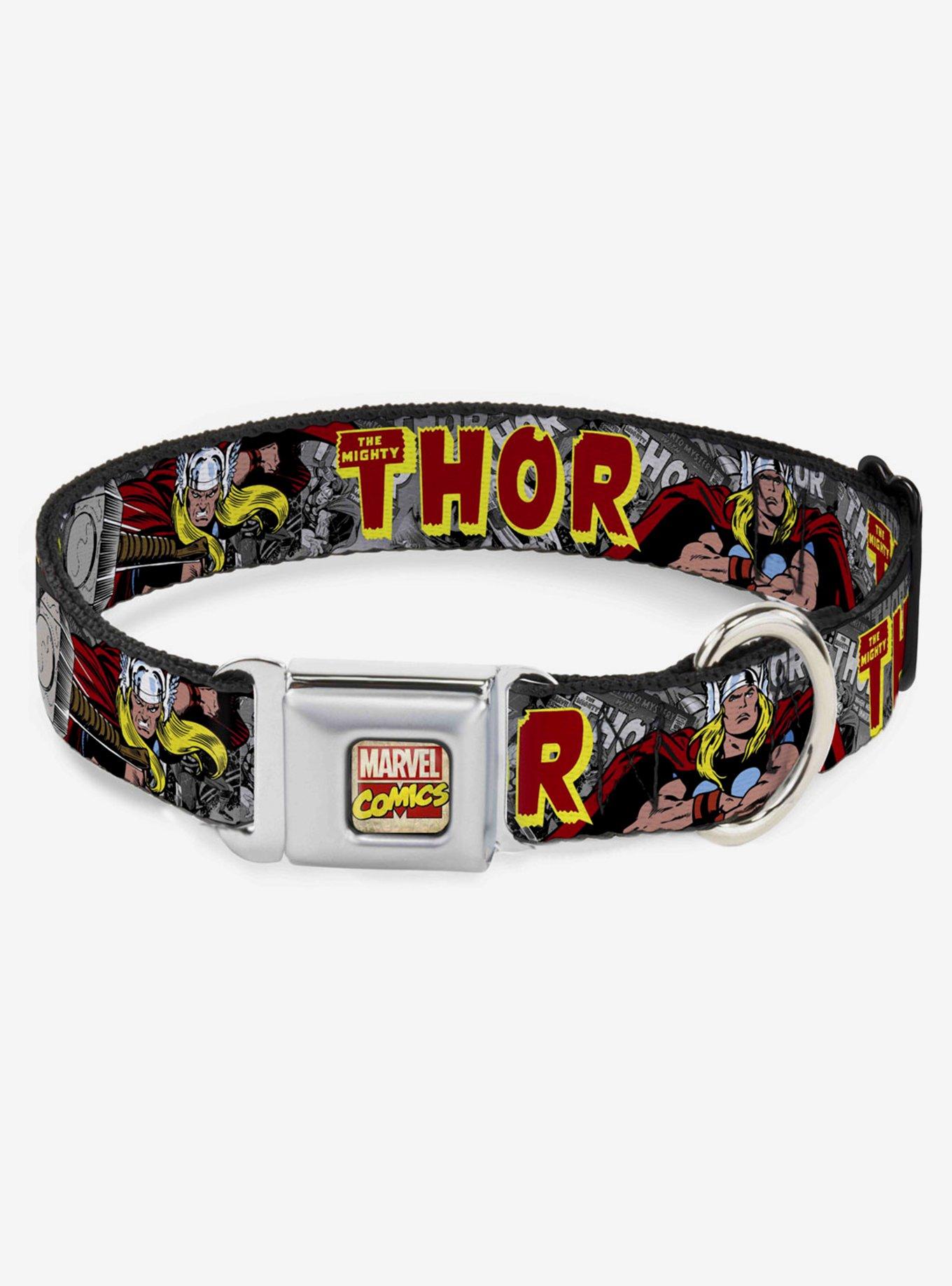 Marvel The Mighty Thor Action Poses Seatbelt Buckle Dog Collar, , hi-res