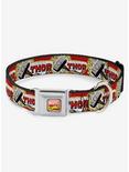 Marvel Thor Hammer Red Yellow White Seatbelt Buckle Dog Collar, RED, hi-res