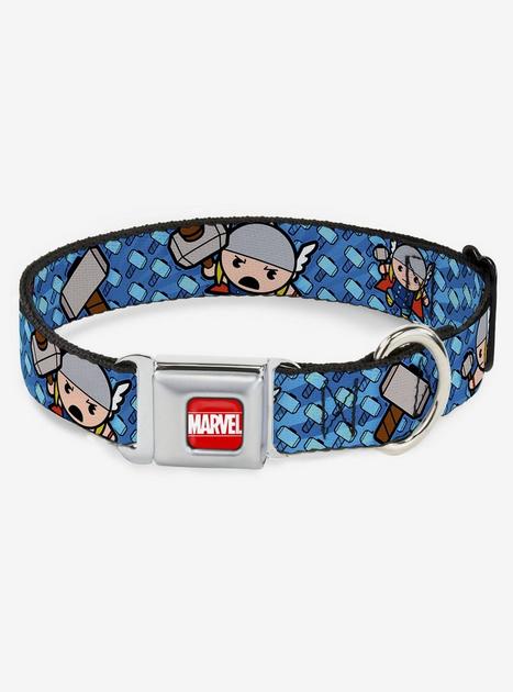 Marvel Thor Kawaii Poses Hammer Monogram Seatbelt Buckle Dog Collar ...