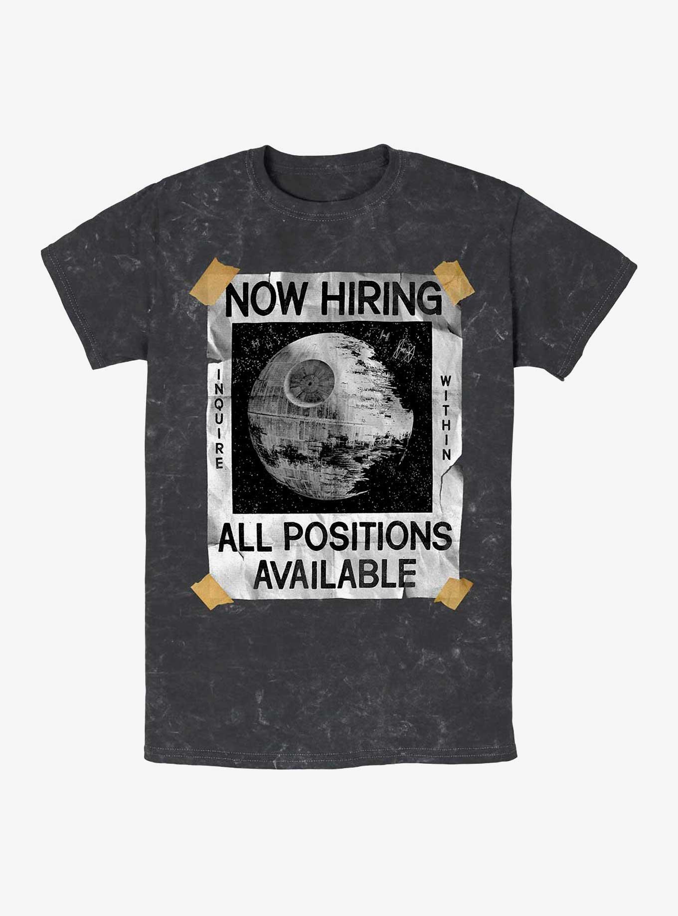 Star Wars All Positions Available Death Star Mineral Wash T-Shirt, BLACK, hi-res