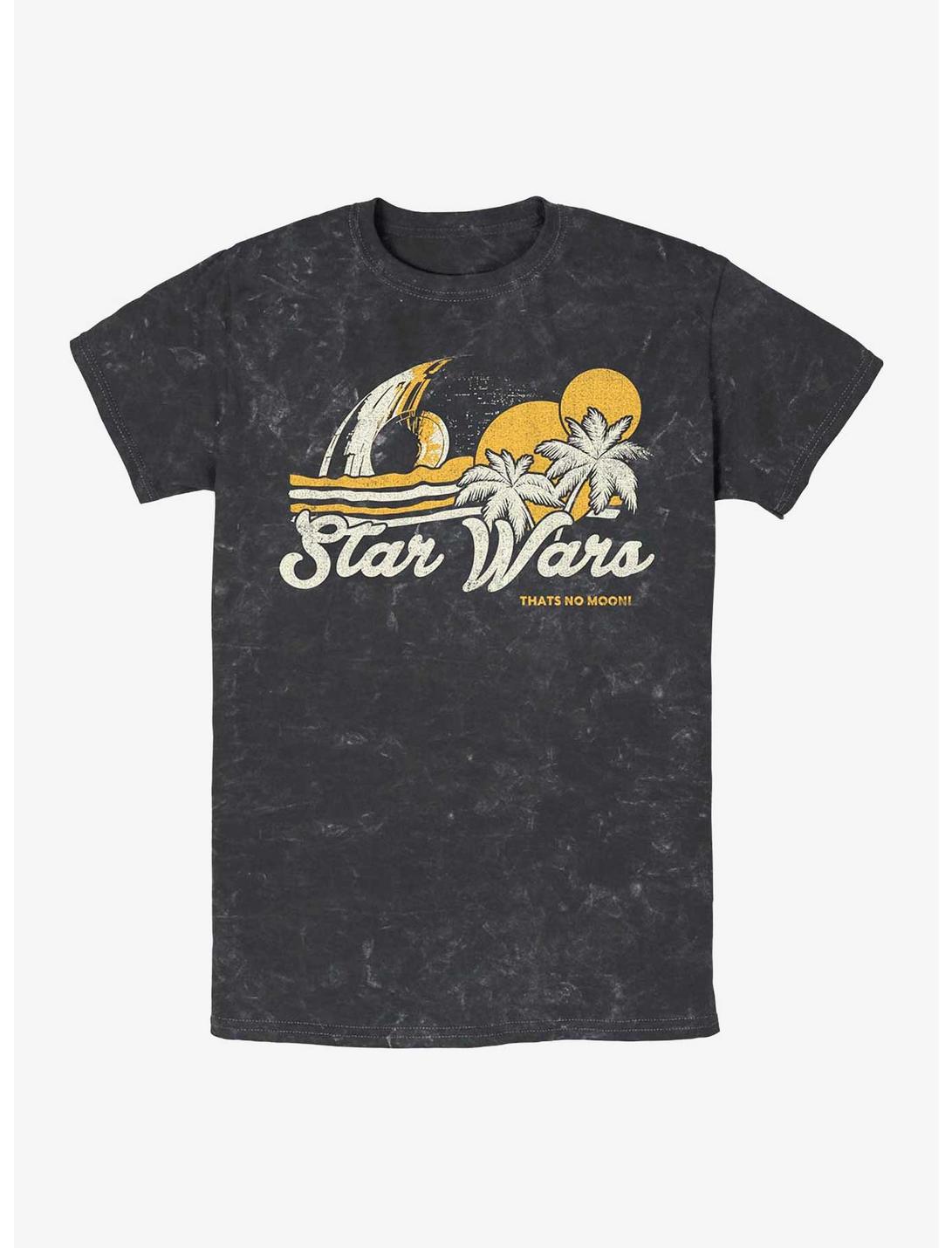 Star Wars Beach Paradise Death Star Mineral Wash T-Shirt, BLACK, hi-res