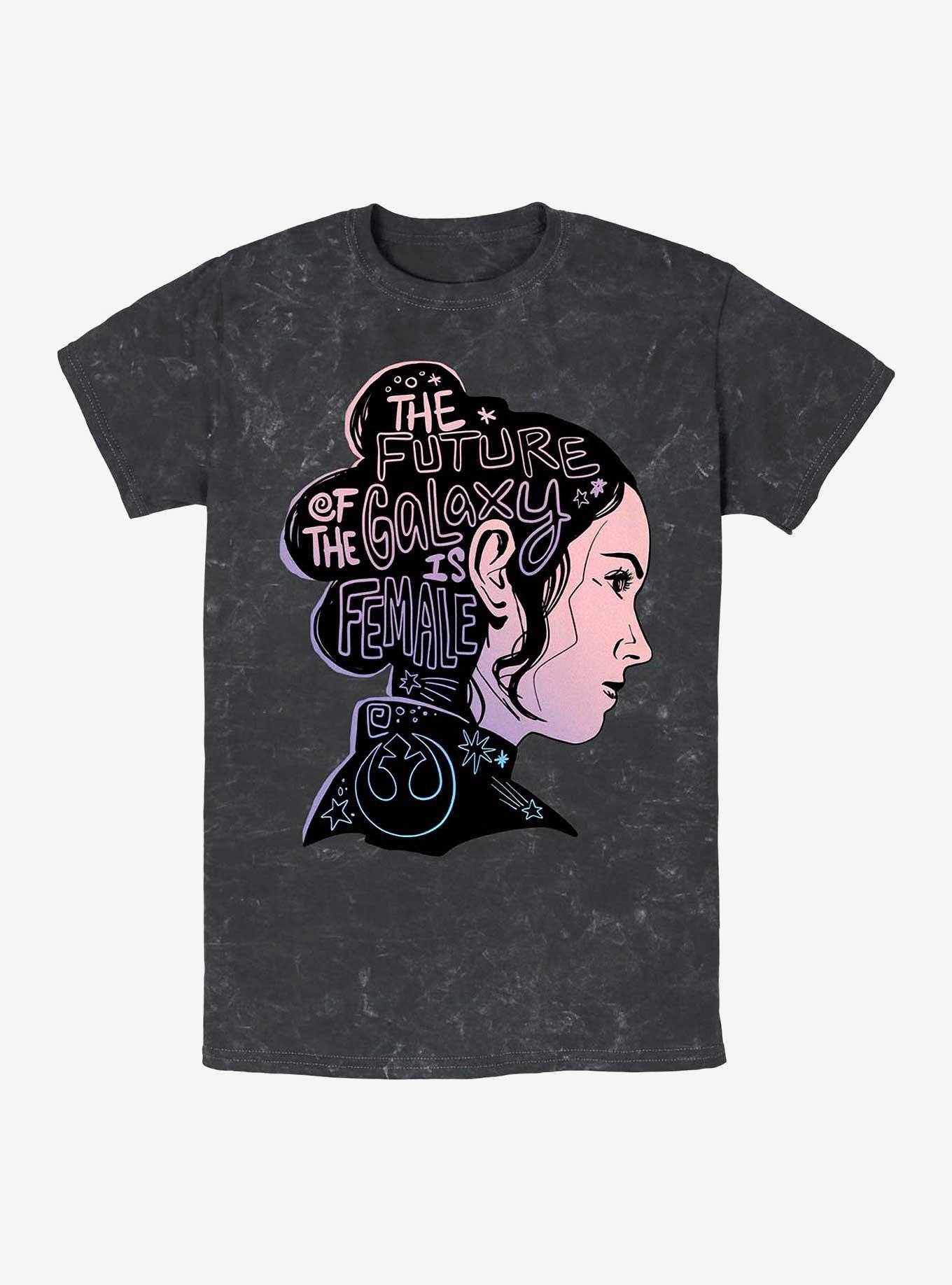 Star Wars: The Rise Of Skywalker Future Galaxy Is Female Mineral Wash T-Shirt, BLACK, hi-res