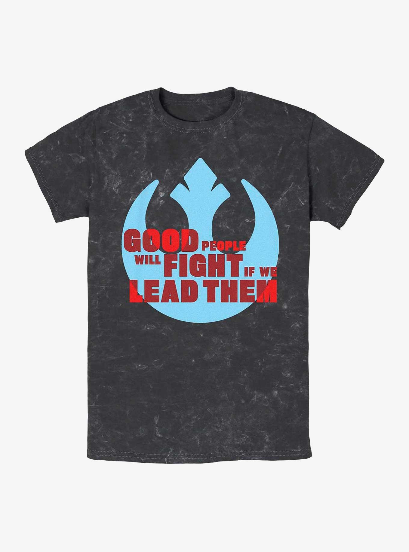 Star Wars: The Rise Of Skywalker Rebel Leader Mineral Wash T-Shirt, BLACK, hi-res
