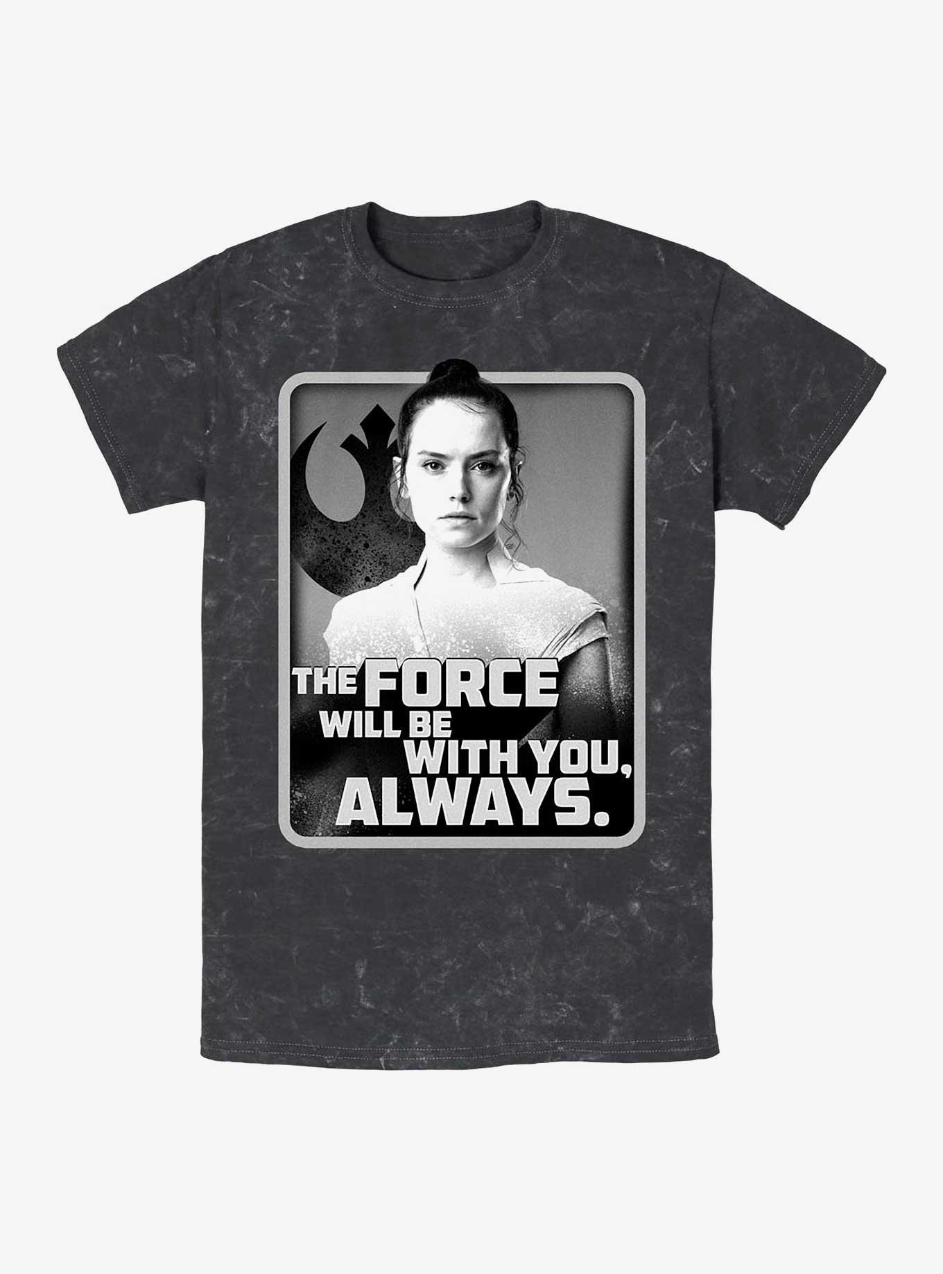 Star Wars: The Rise Of Skywalker With You Rey Mineral Wash T-Shirt, BLACK, hi-res