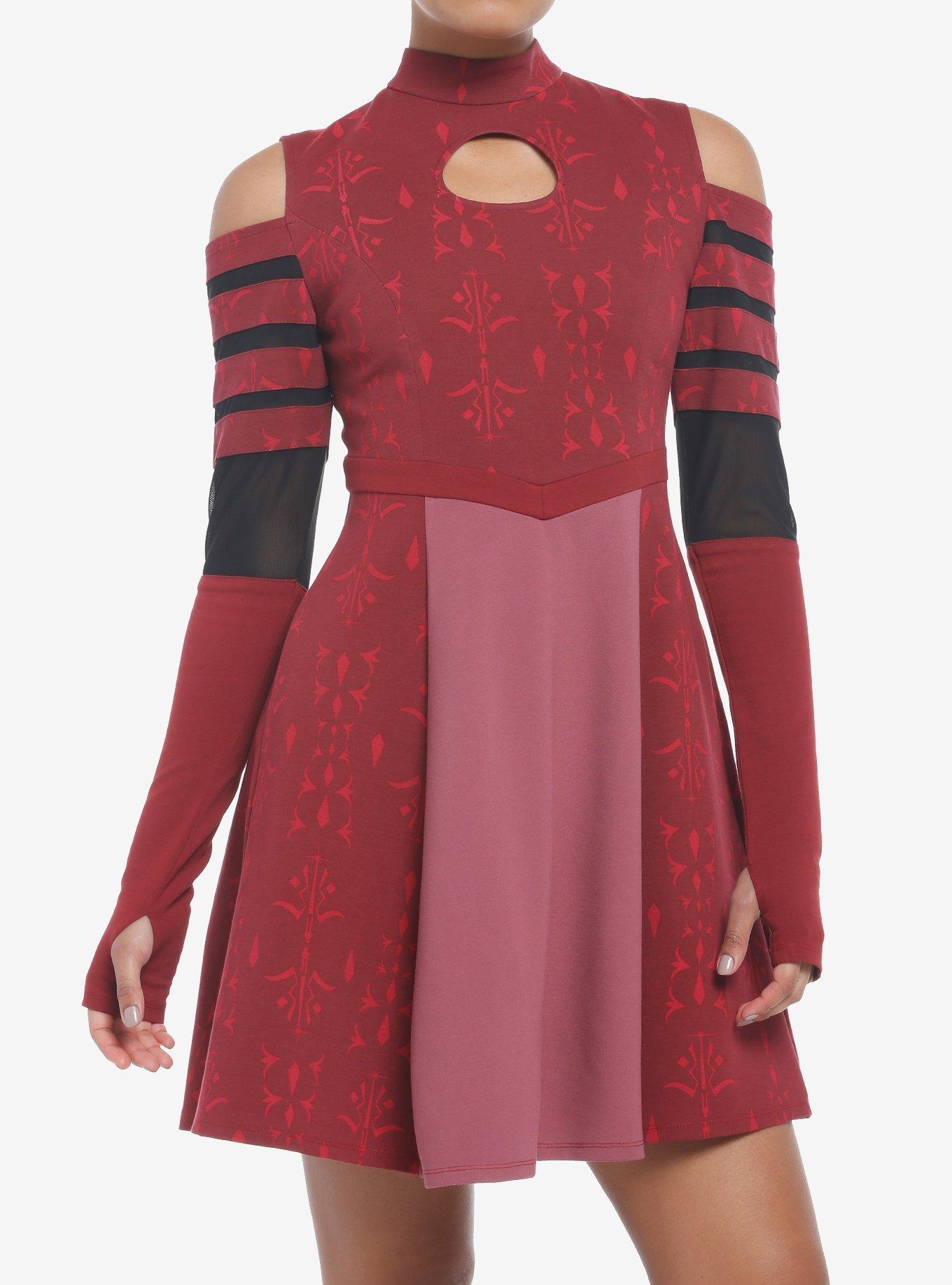 Her Universe Star Wars Ahsoka Tano Dress, BURGUNDY, hi-res