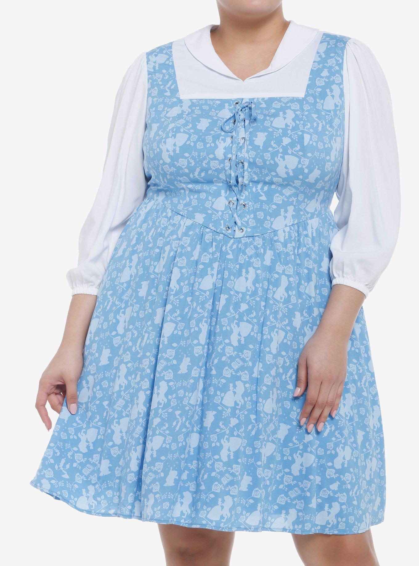 belle blue dress plus size Disney Beauty And The Beast Village FIT Mini length 16ARLINGTON BLACK D Cup High Color:peach