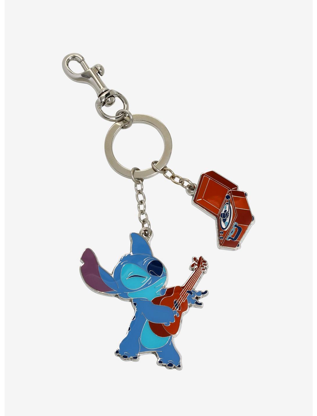Loungefly Disney Lilo & Stitch Guitar Stitch Multi-Charm Keychain - BoxLunch Exclusive, , hi-res