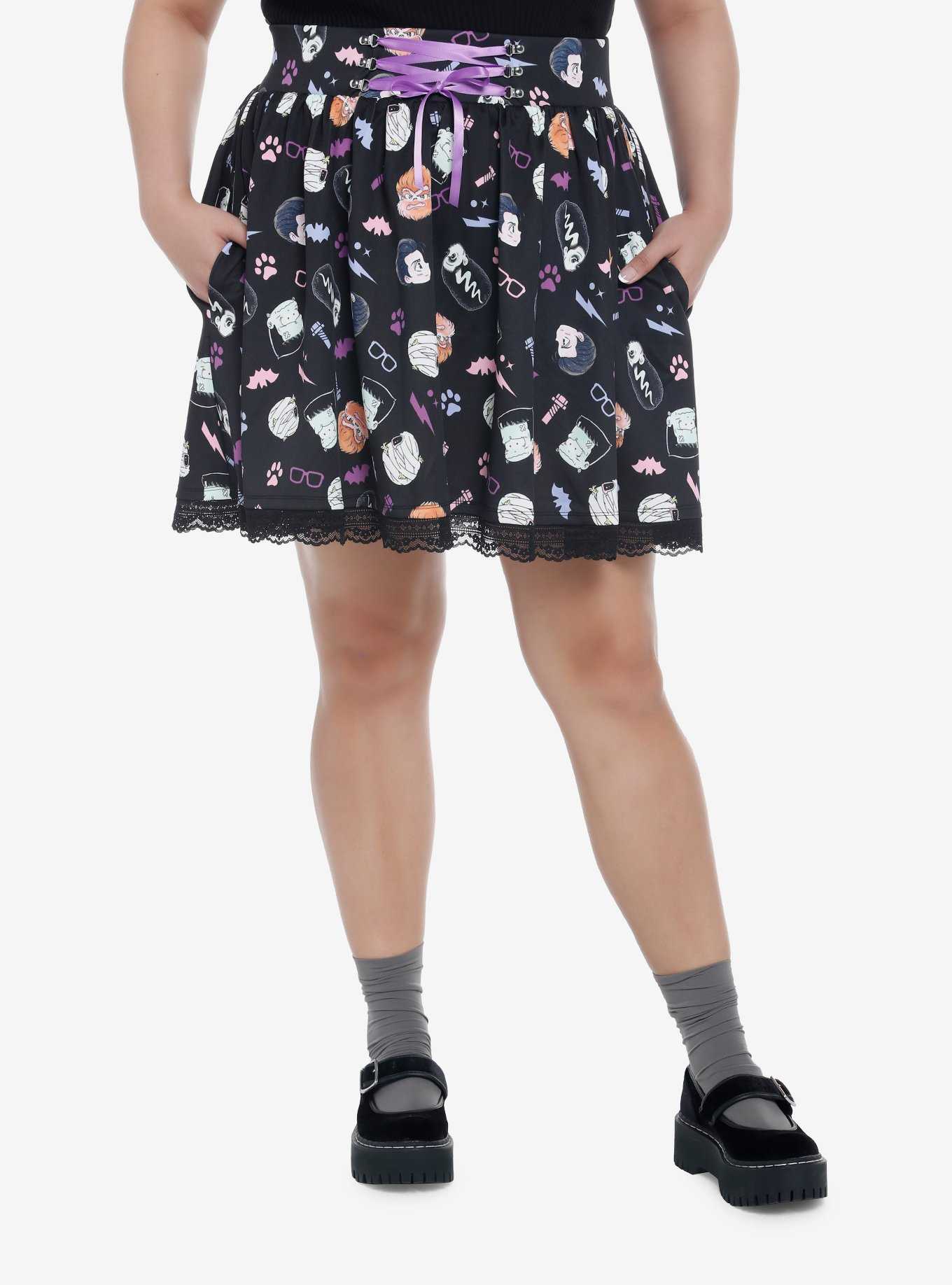 Universal Monsters Chibi Lace-Up Skirt Plus Size, , hi-res