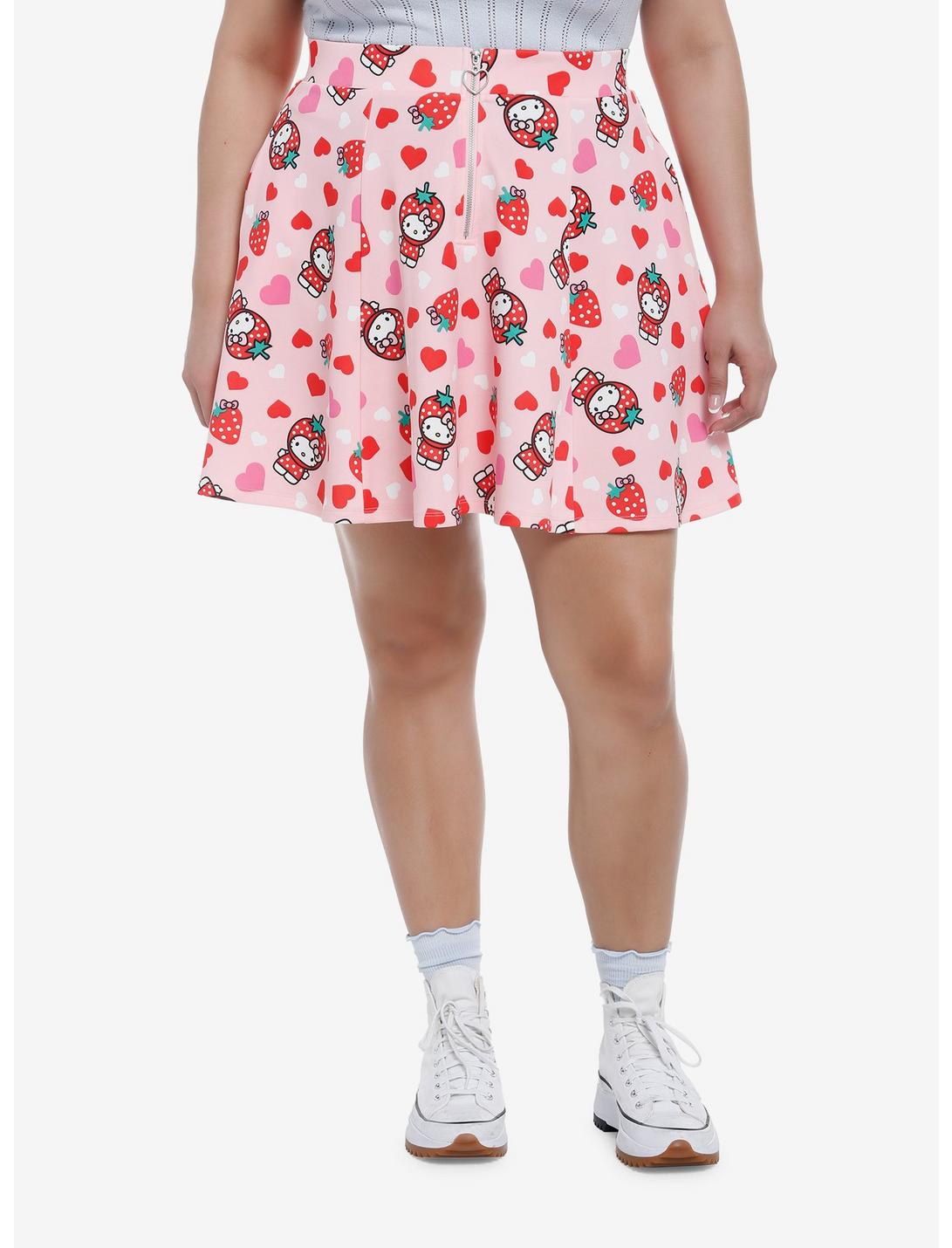 Hello Kitty Strawberry Pink Heart Skirt Plus Size, MULTI, hi-res