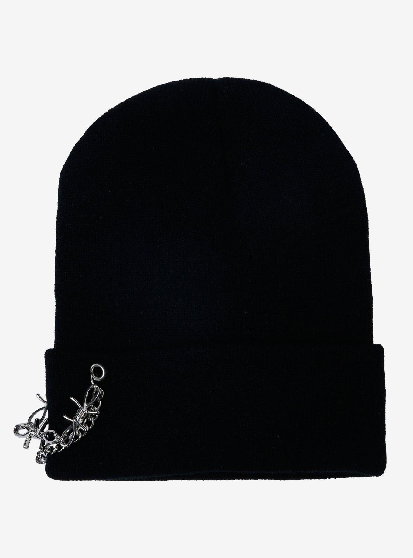 Black Barbed Wire Beanie, , hi-res