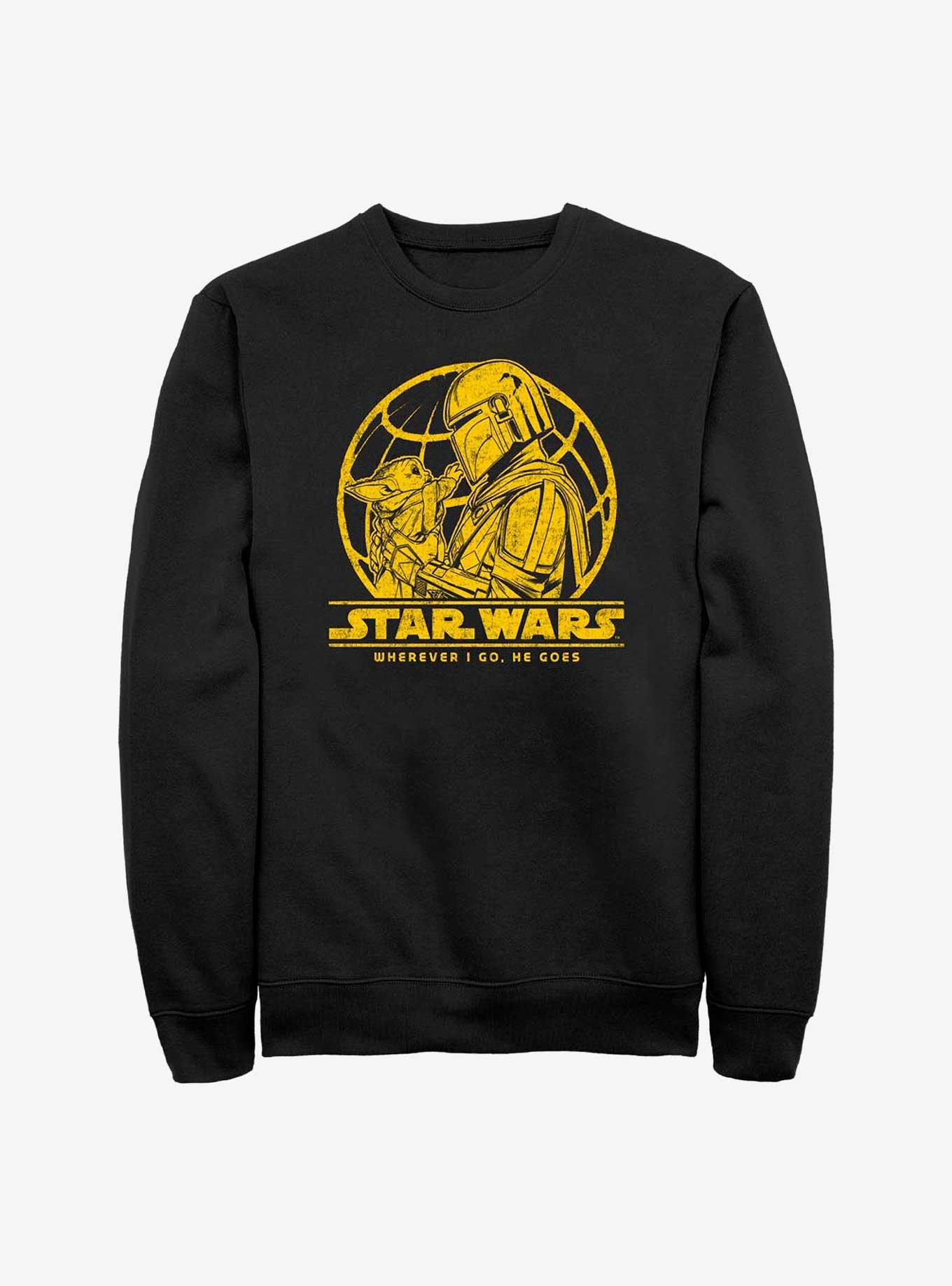 Star Wars The Mandalorian I Go He Goes Sweatshirt, BLACK, hi-res