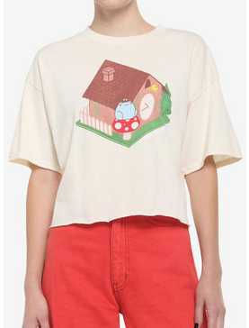 Frog House Crop Girls T-Shirt By Rainylune, , hi-res