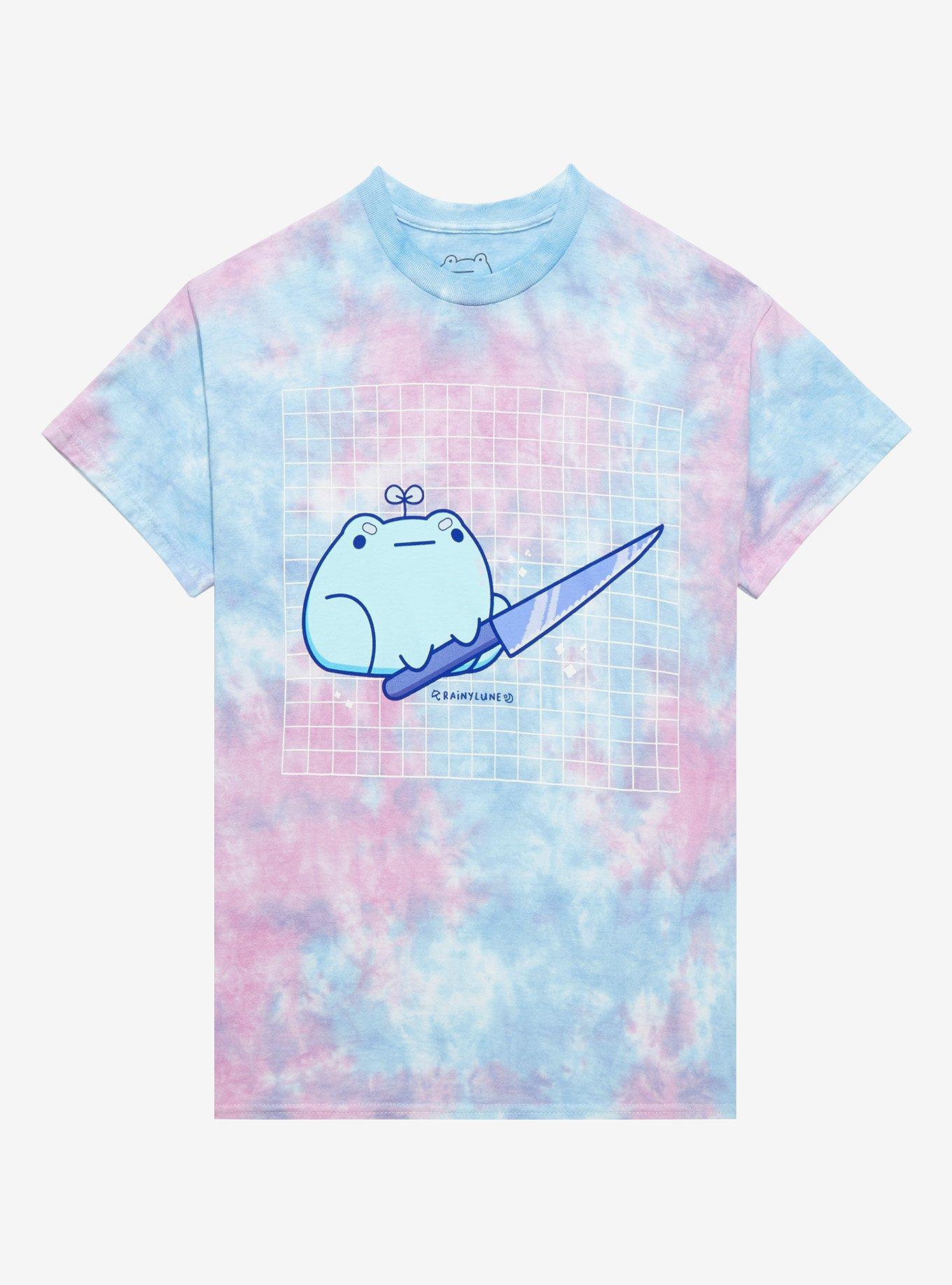 Sprout The Frog Knife Tie-Dye Boyfriend Fit Girls T-Shirt By Rainylune, MULTI, hi-res
