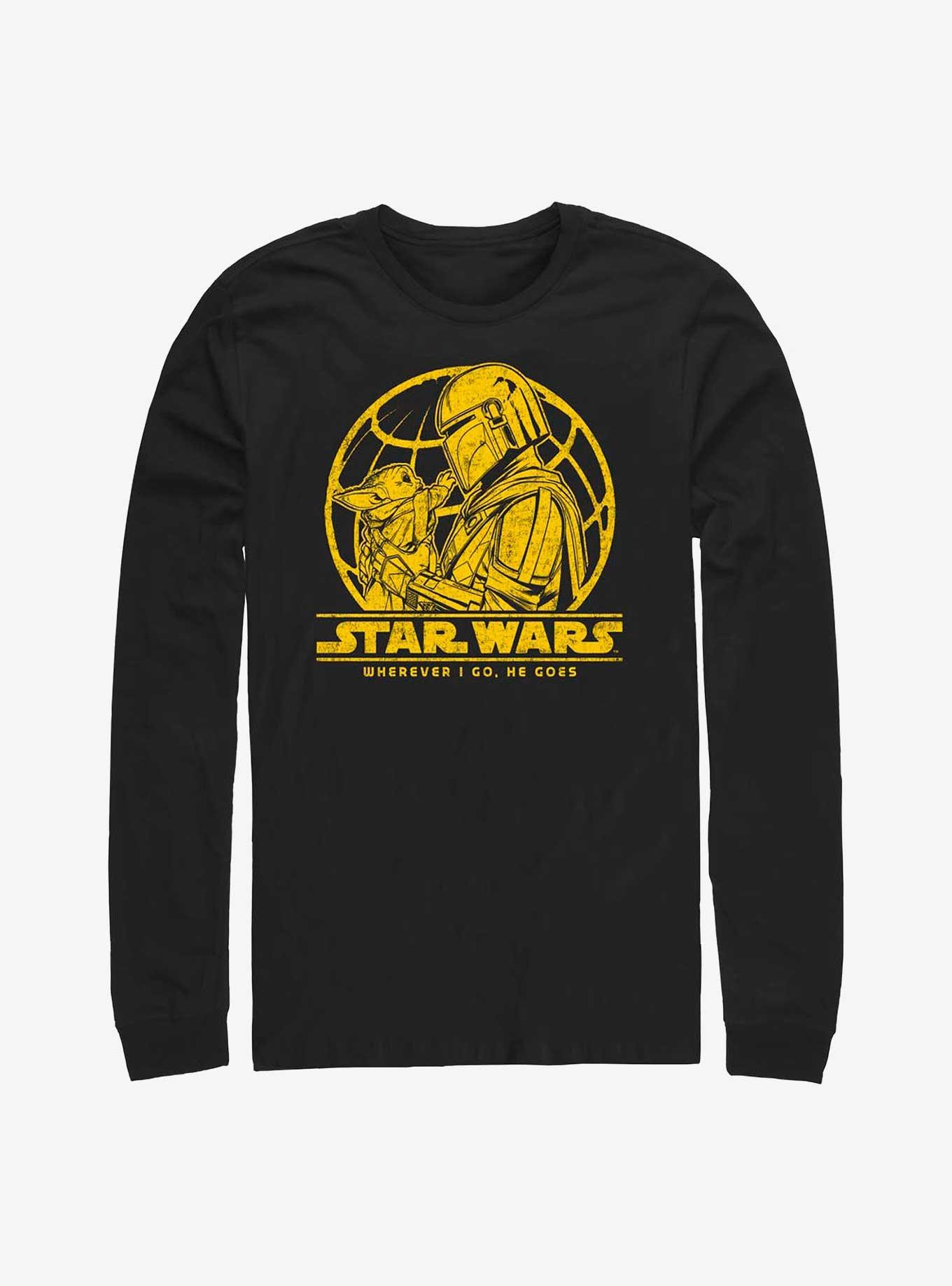 Star Wars The Mandalorian I Go He Goes Long-Sleeve T-Shirt, BLACK, hi-res