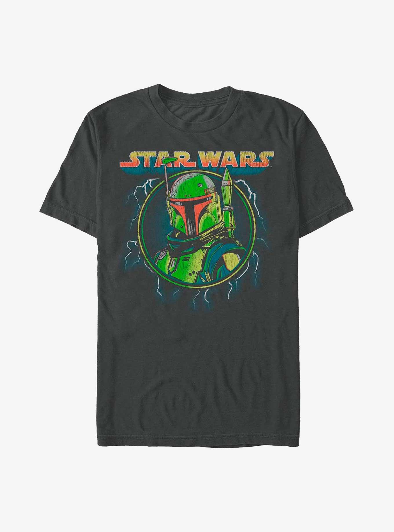 Star Wars The Mandalorian Boba Badge T-Shirt, CHARCOAL, hi-res