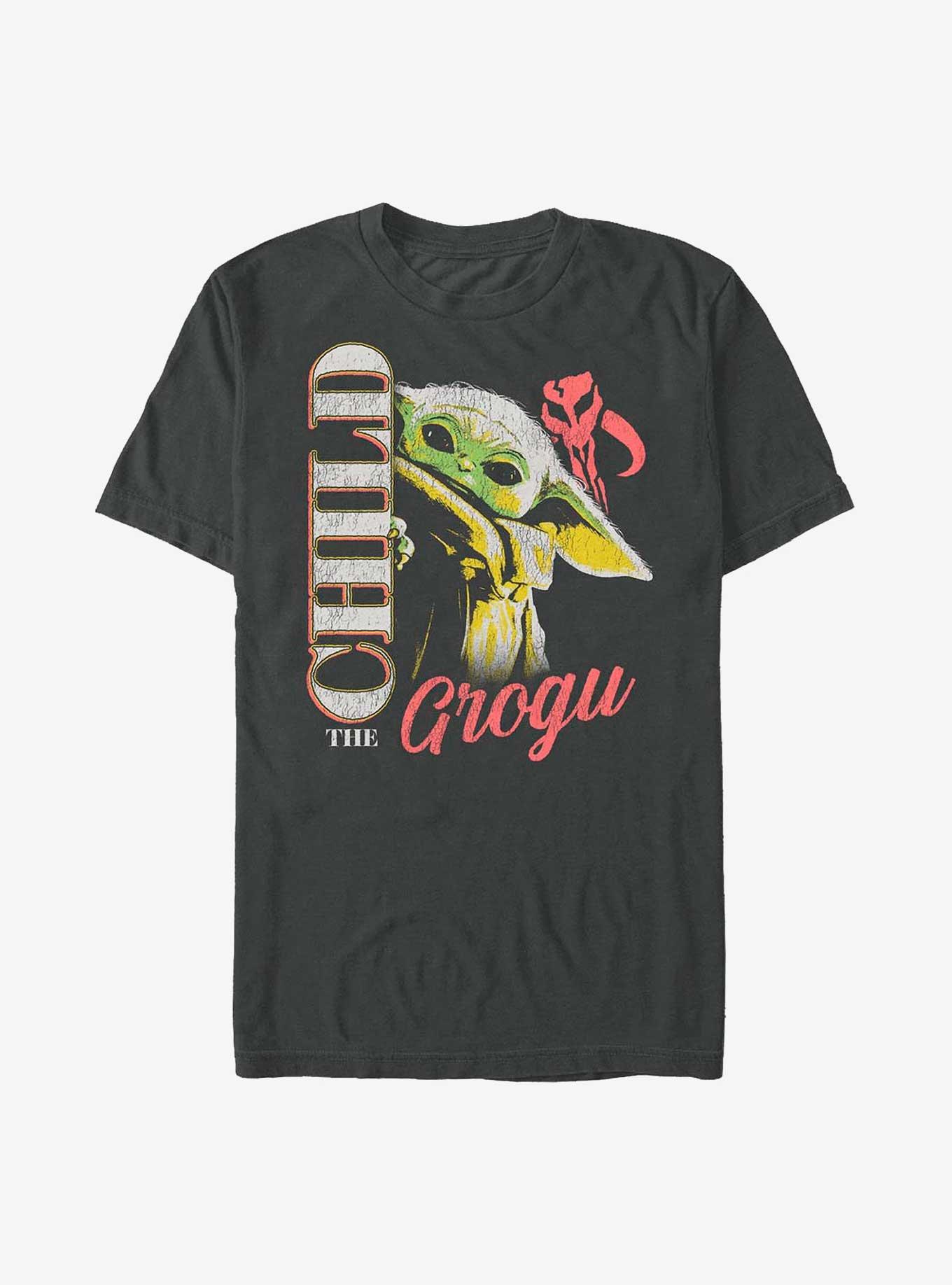 Star Wars The Mandalorian Grogu Peek T-Shirt, CHARCOAL, hi-res