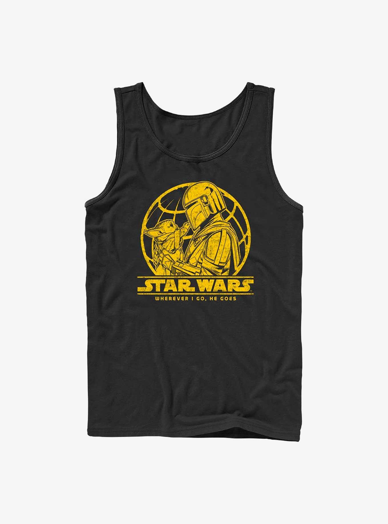 Star Wars The Mandalorian I Go He Goes Tank, BLACK, hi-res