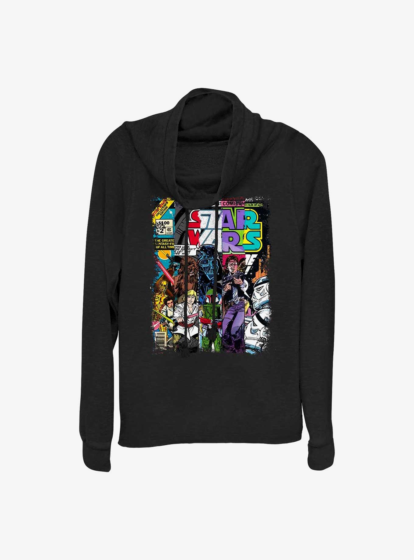 Star Wars Classic Comic Strips Cowl Neck Long-Sleeve Top, , hi-res