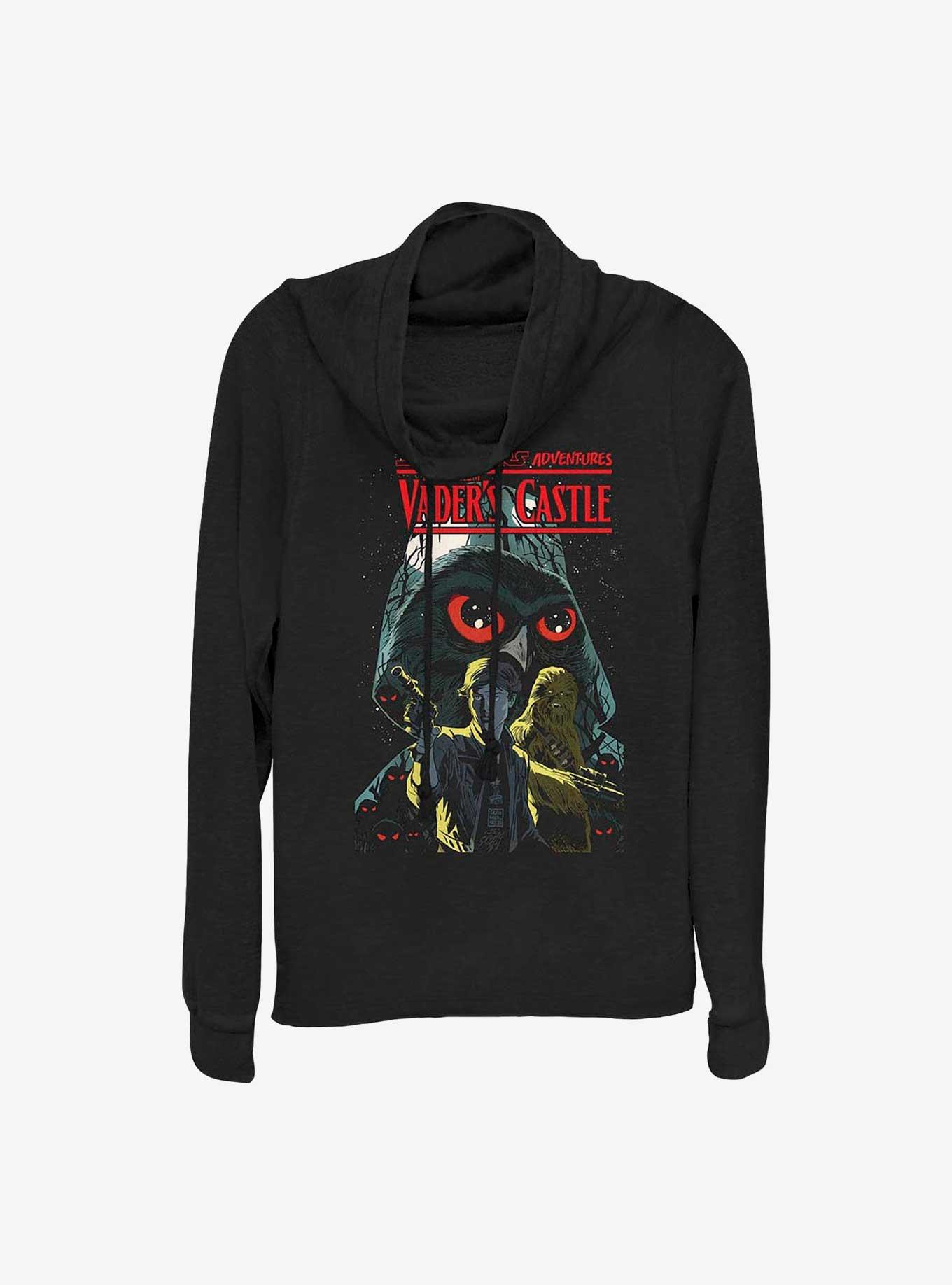 Star Wars Han Solo Castle Cowl Neck Long-Sleeve Top, BLACK, hi-res