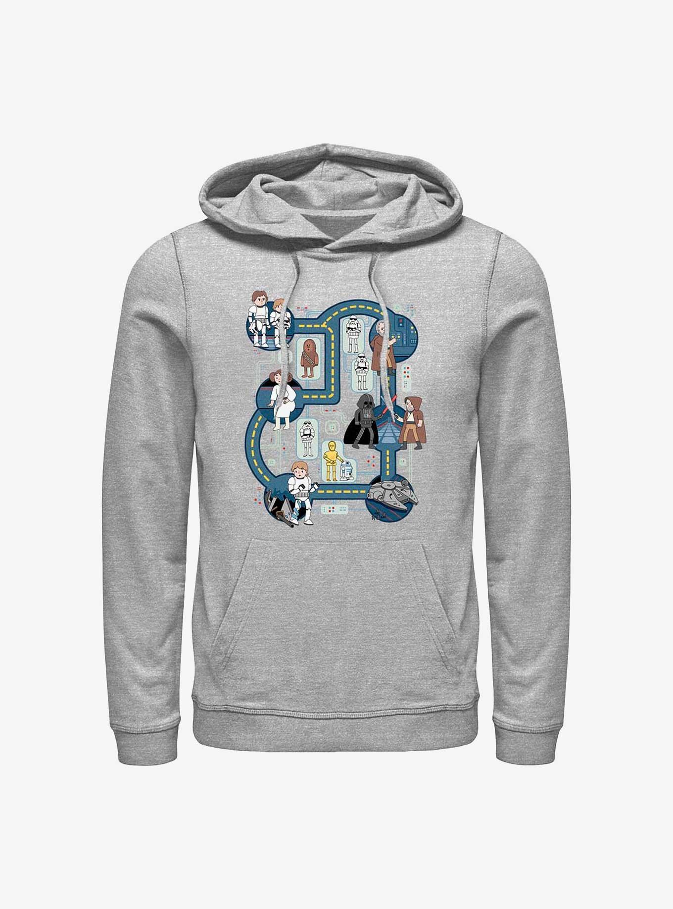 Star Wars Death Star Map Hoodie, ATH HTR, hi-res